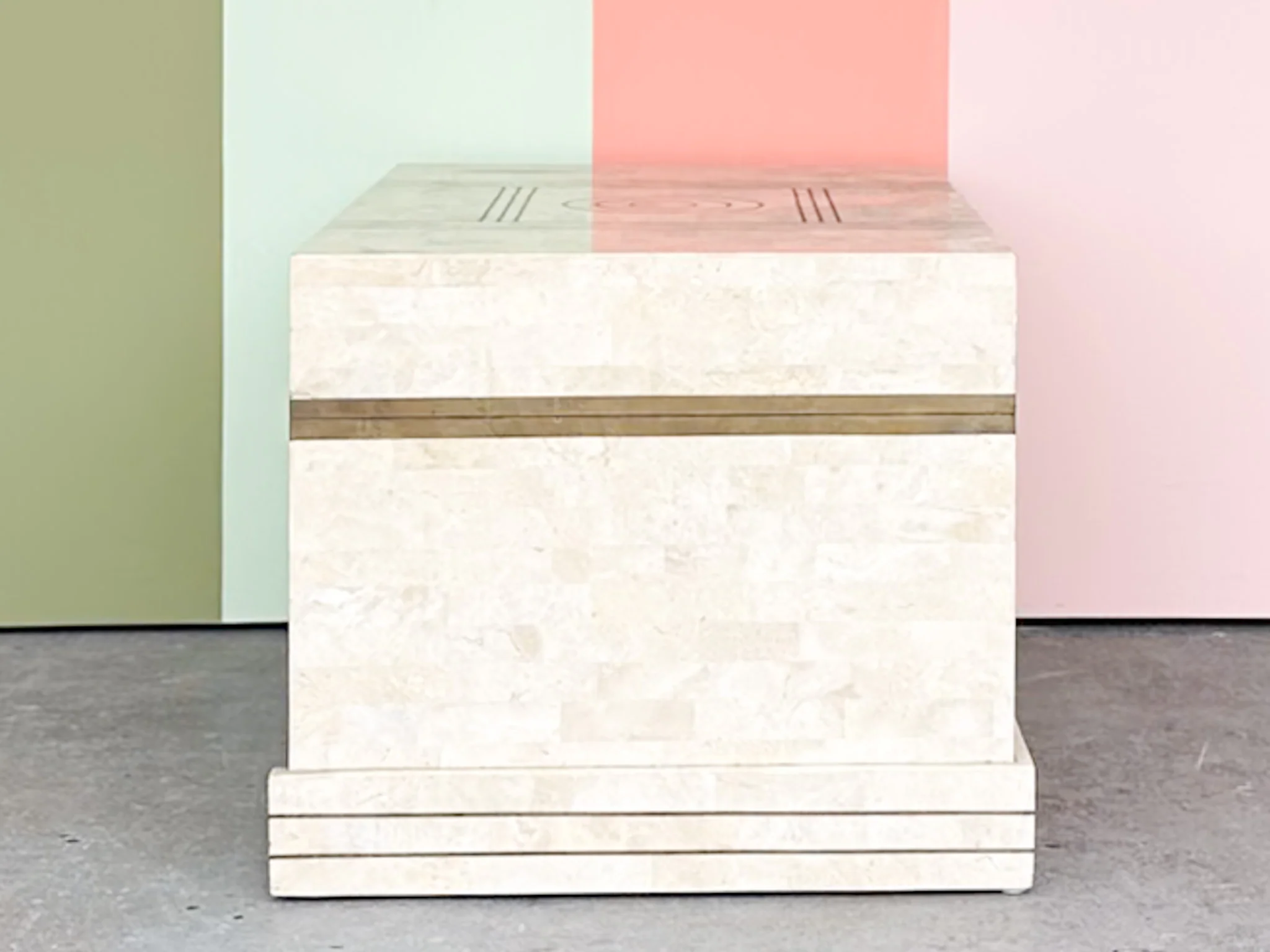 Maitland Smith Style Tessellated Stone Trunk - Image 3