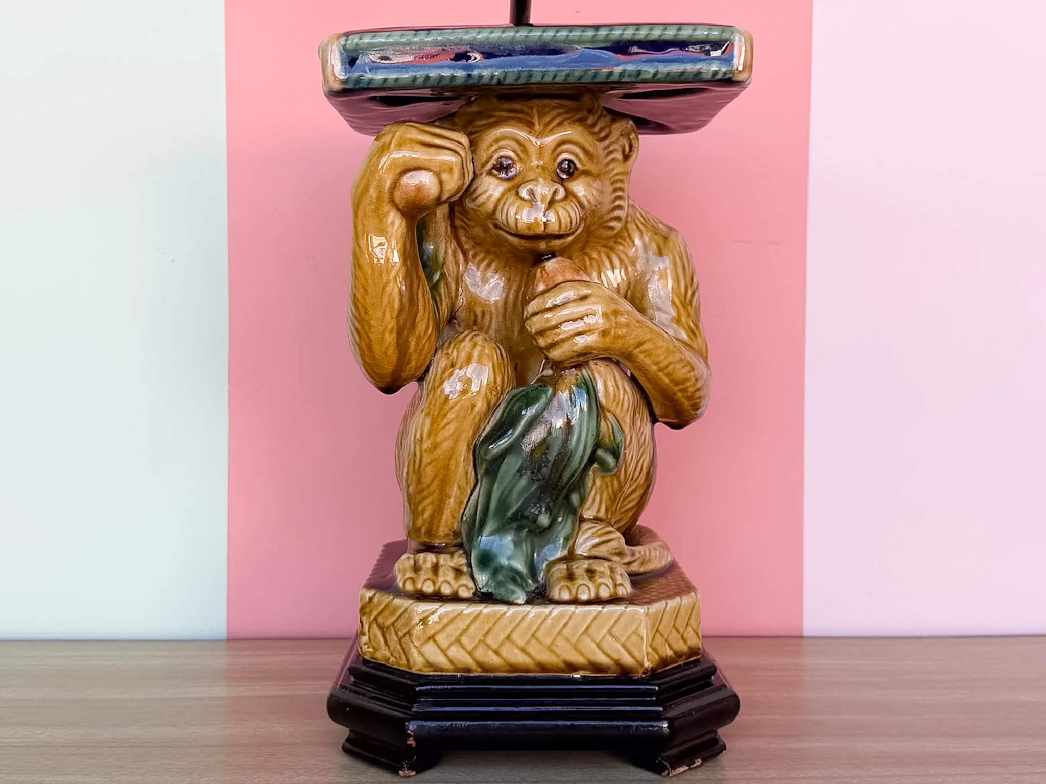 Majolica Style Monkey Lamp - Image 6