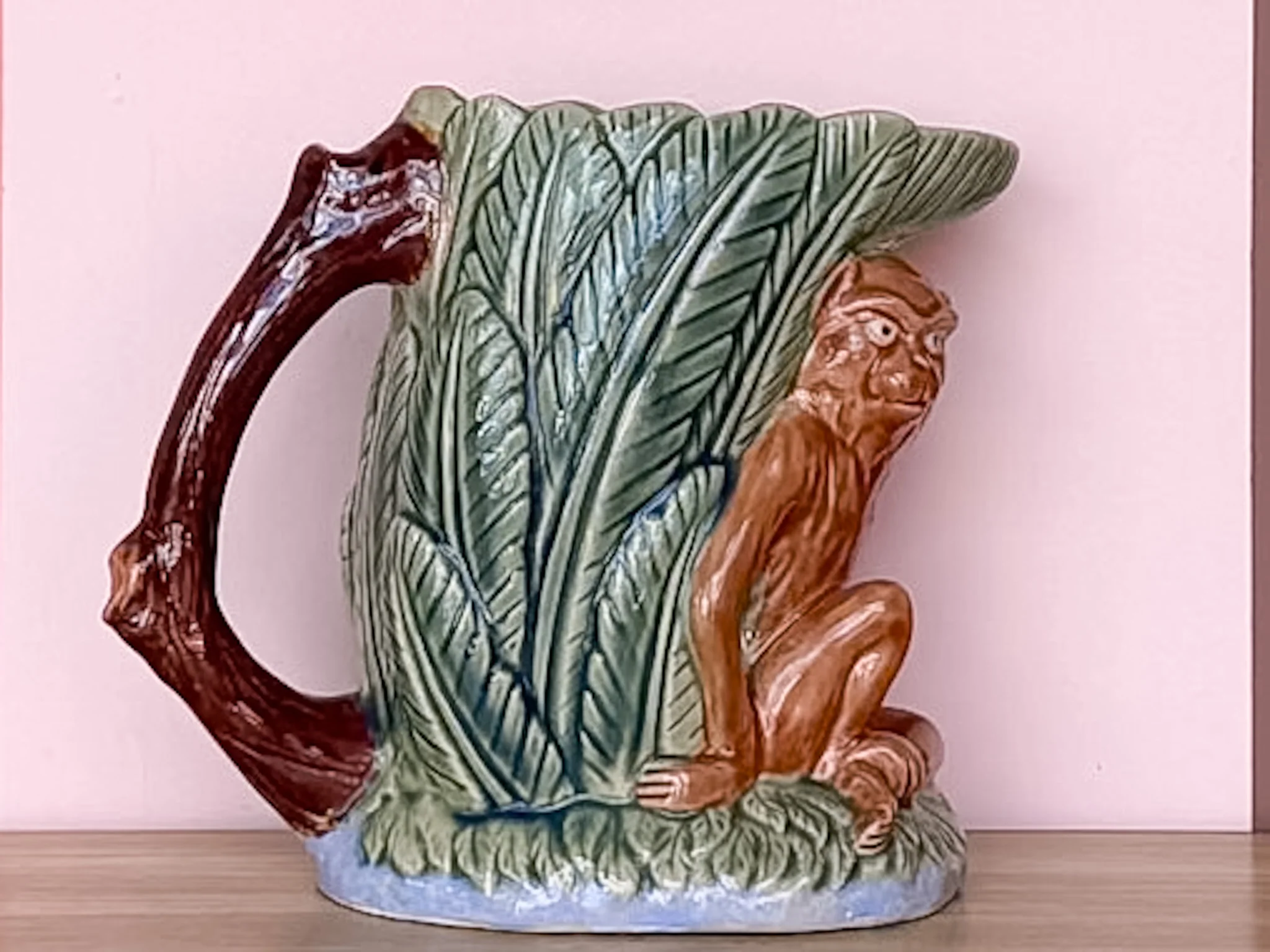 Majolica Style Monkey Pitcher - Image 2
