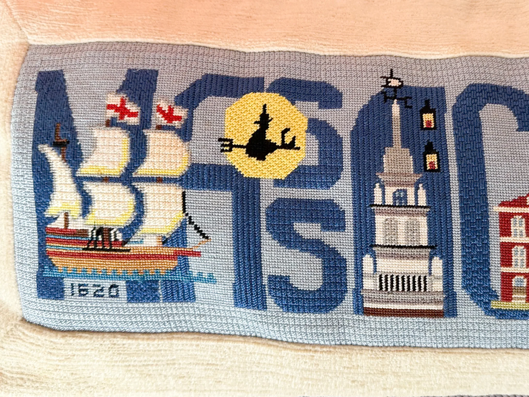 Massachusetts Needlepoint Pillow - Image 3