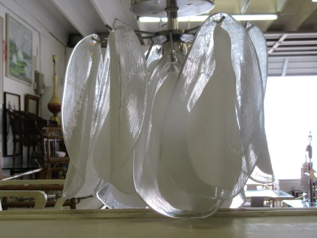 Mazzega Hand Blown Murano Petal Chandelier - Image 4