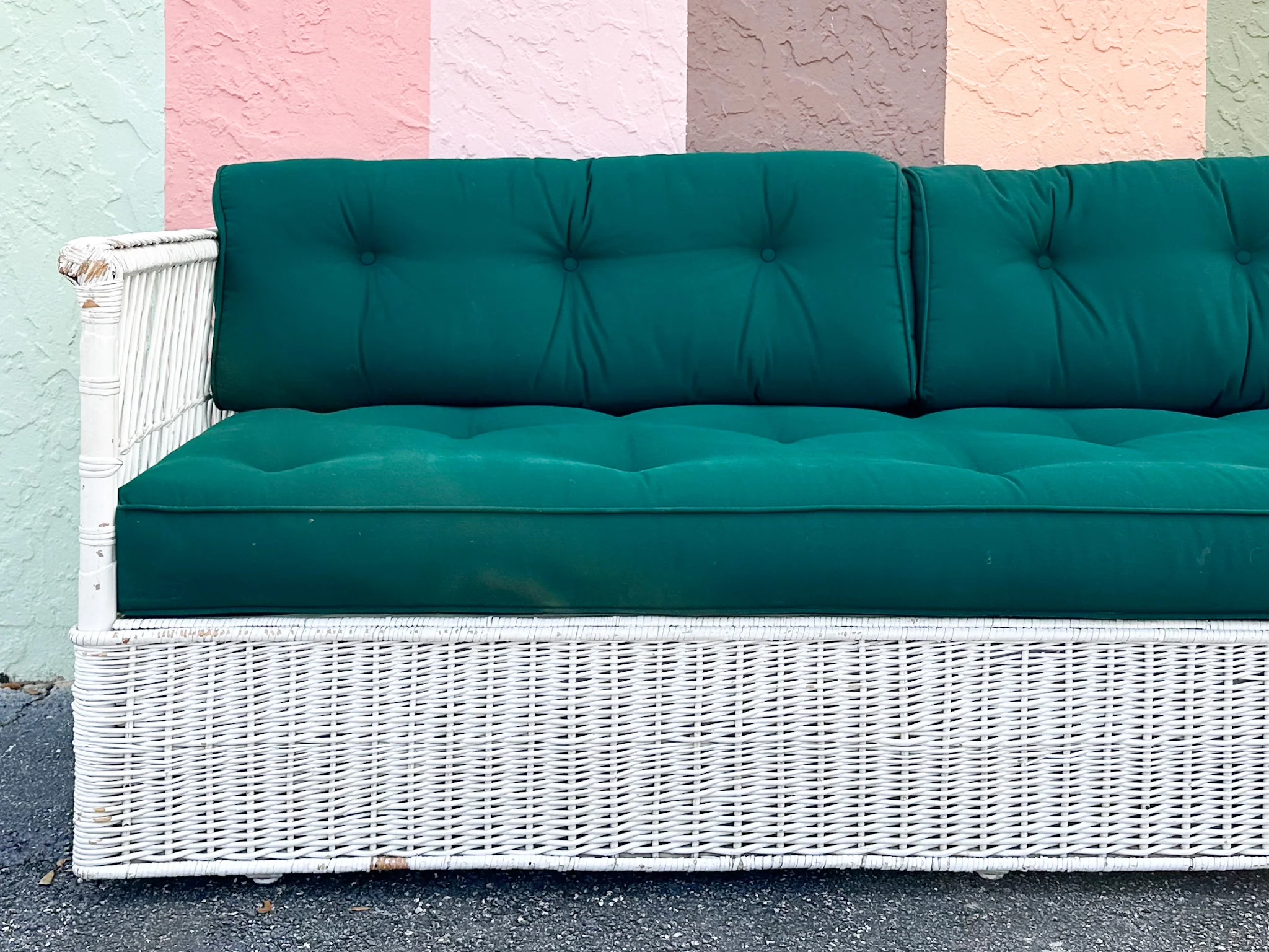 McGuire Braided Rattan Sofa - Image 3