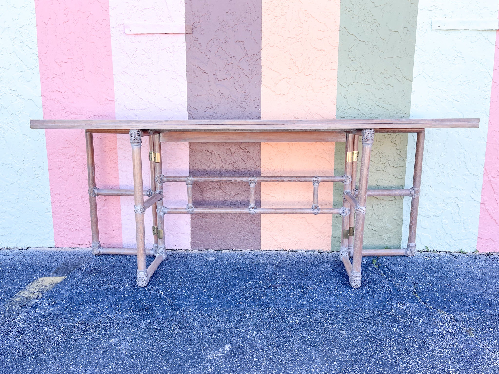 McGuire Flip Top Rattan Table - Image 10