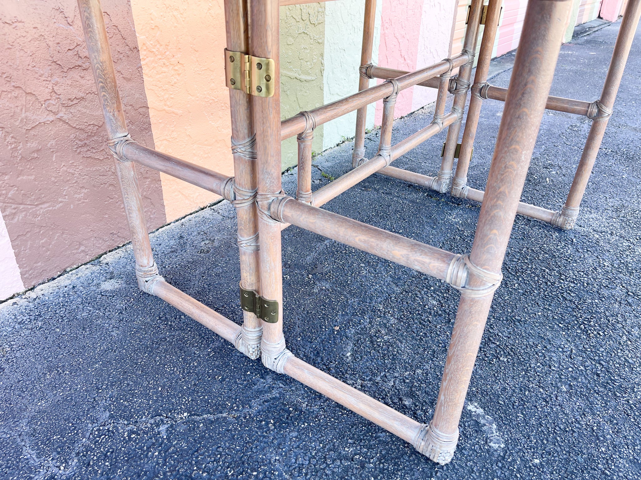 McGuire Flip Top Rattan Table - Image 4