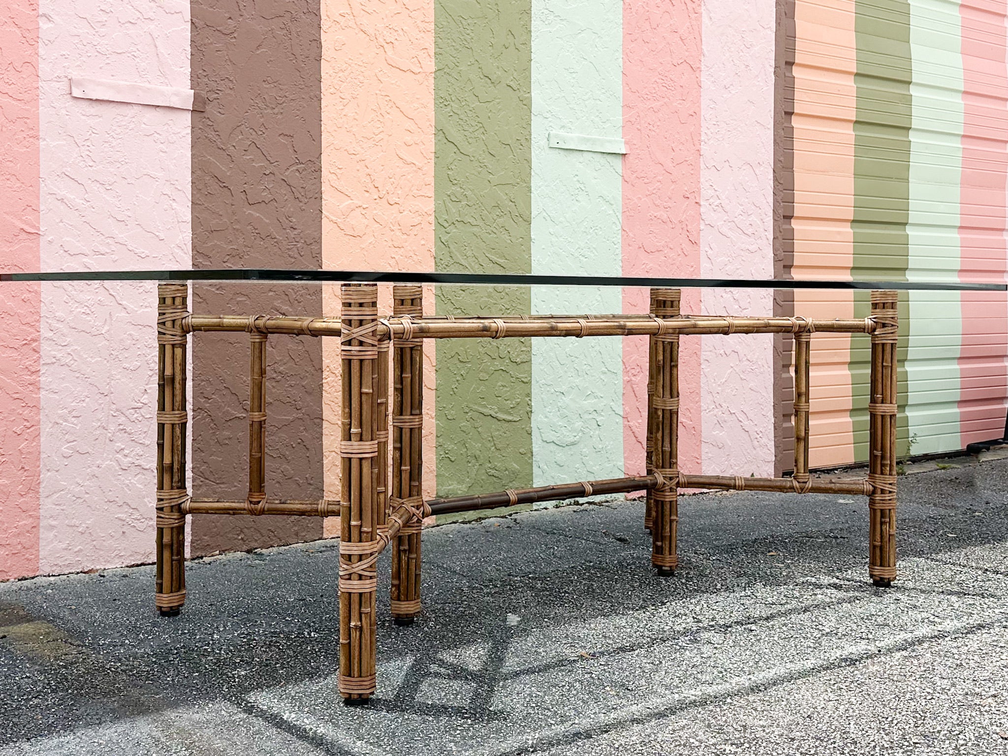 McGuire Rattan Dining Table - Image 10