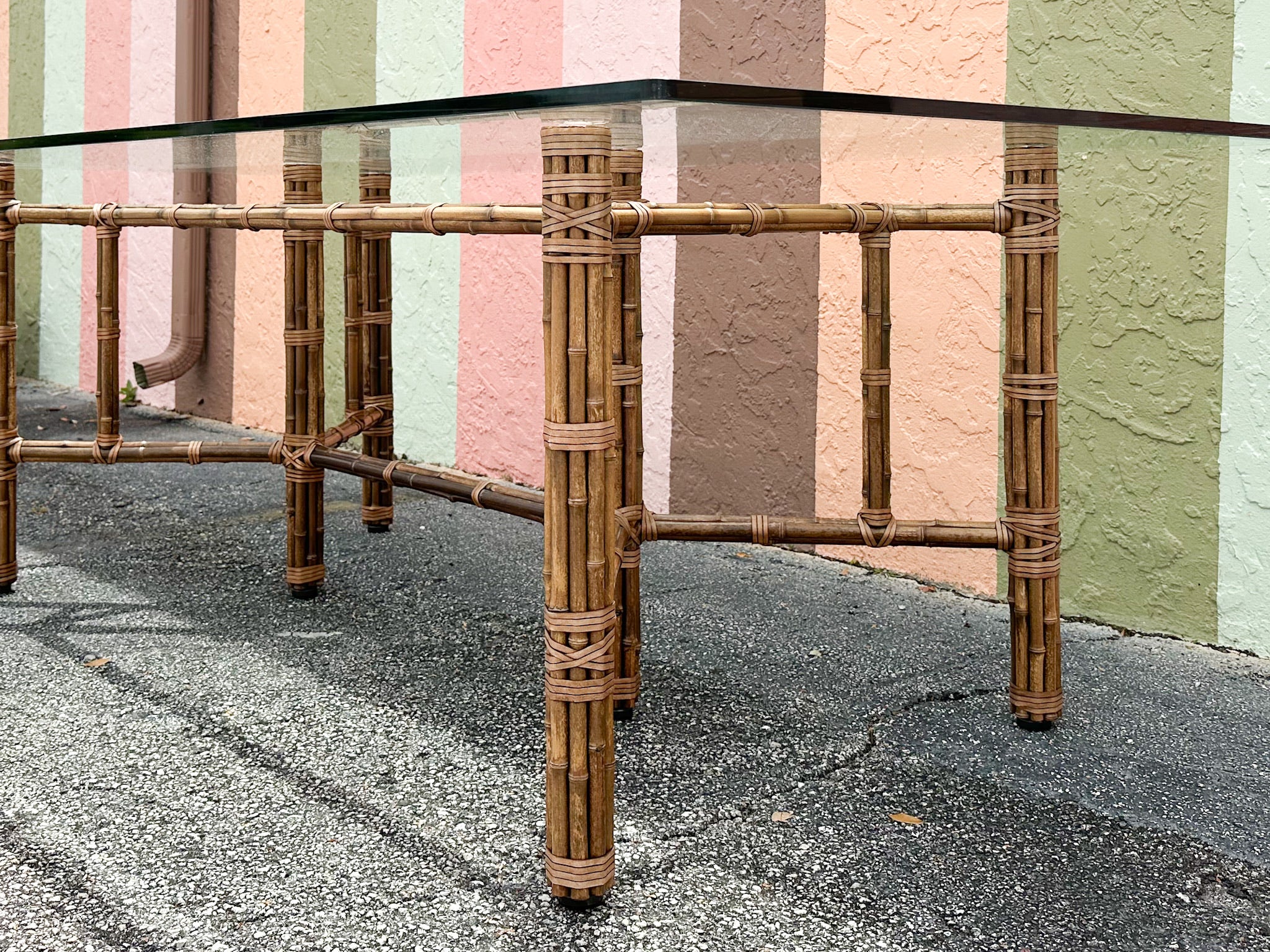 McGuire Rattan Dining Table - Image 8
