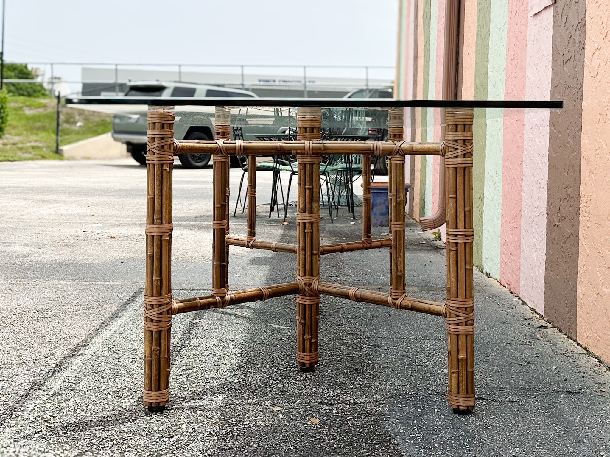 McGuire Rattan Dining Table - Image 9