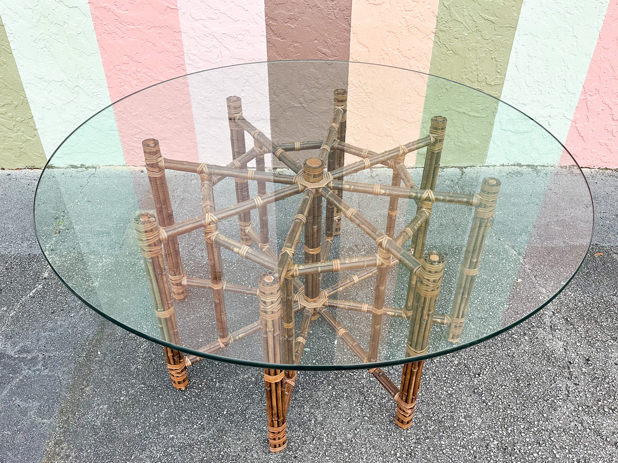 McGuire Rattan Dining Table - Image 5
