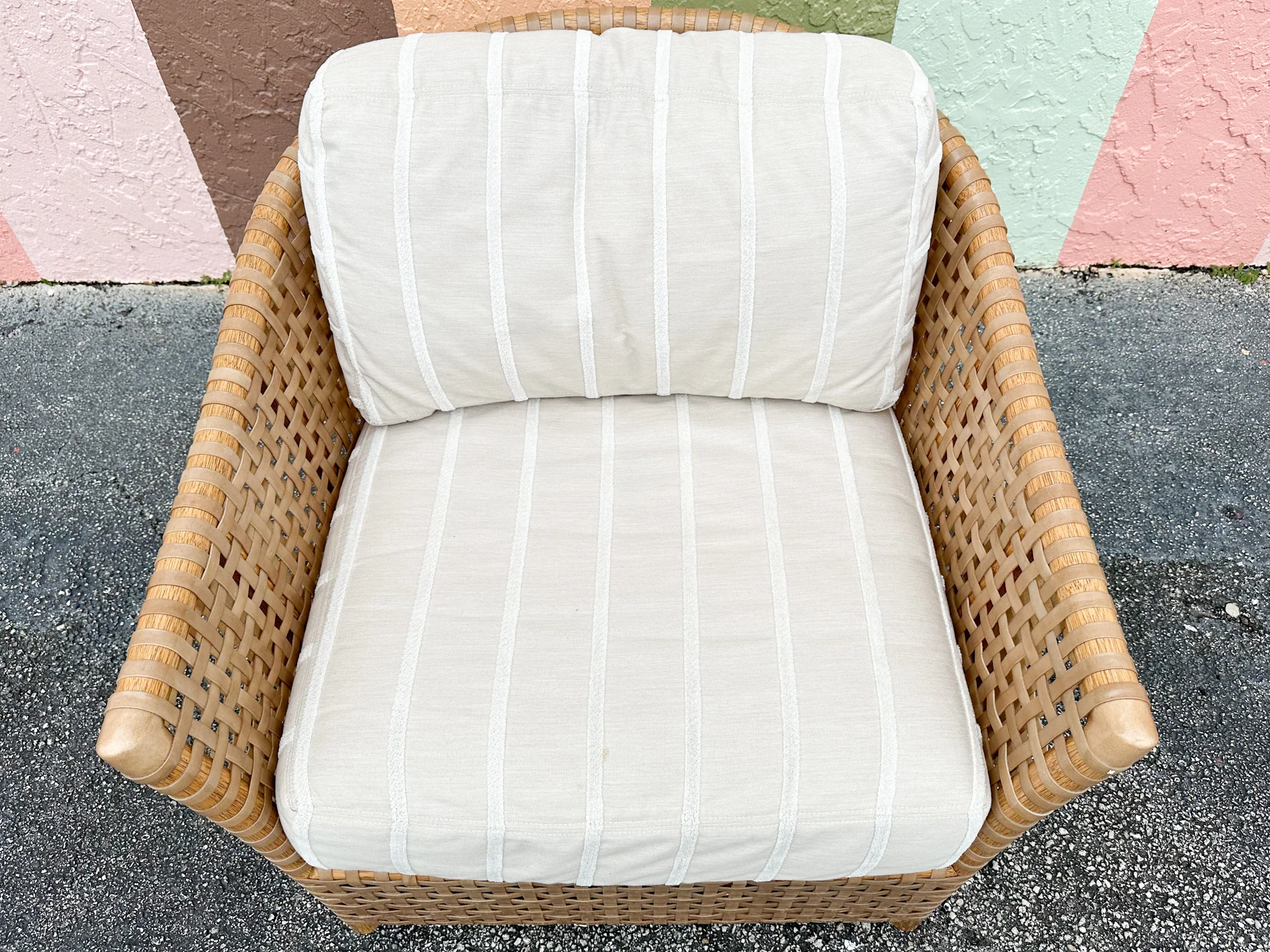 McGuire Raw Hide and Rattan Lounge Chair - Image 4