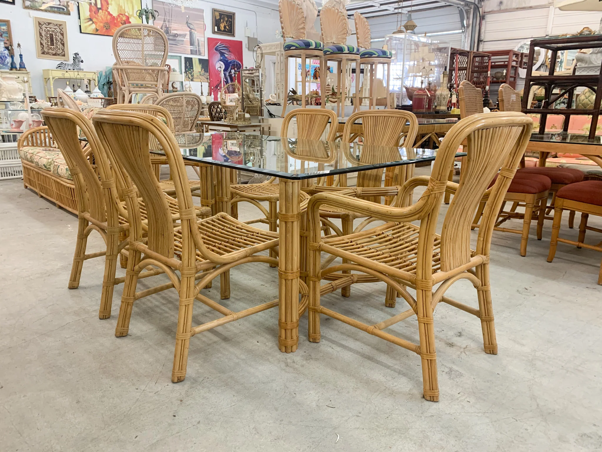 McGuire Style Bamboo Table - Image 2
