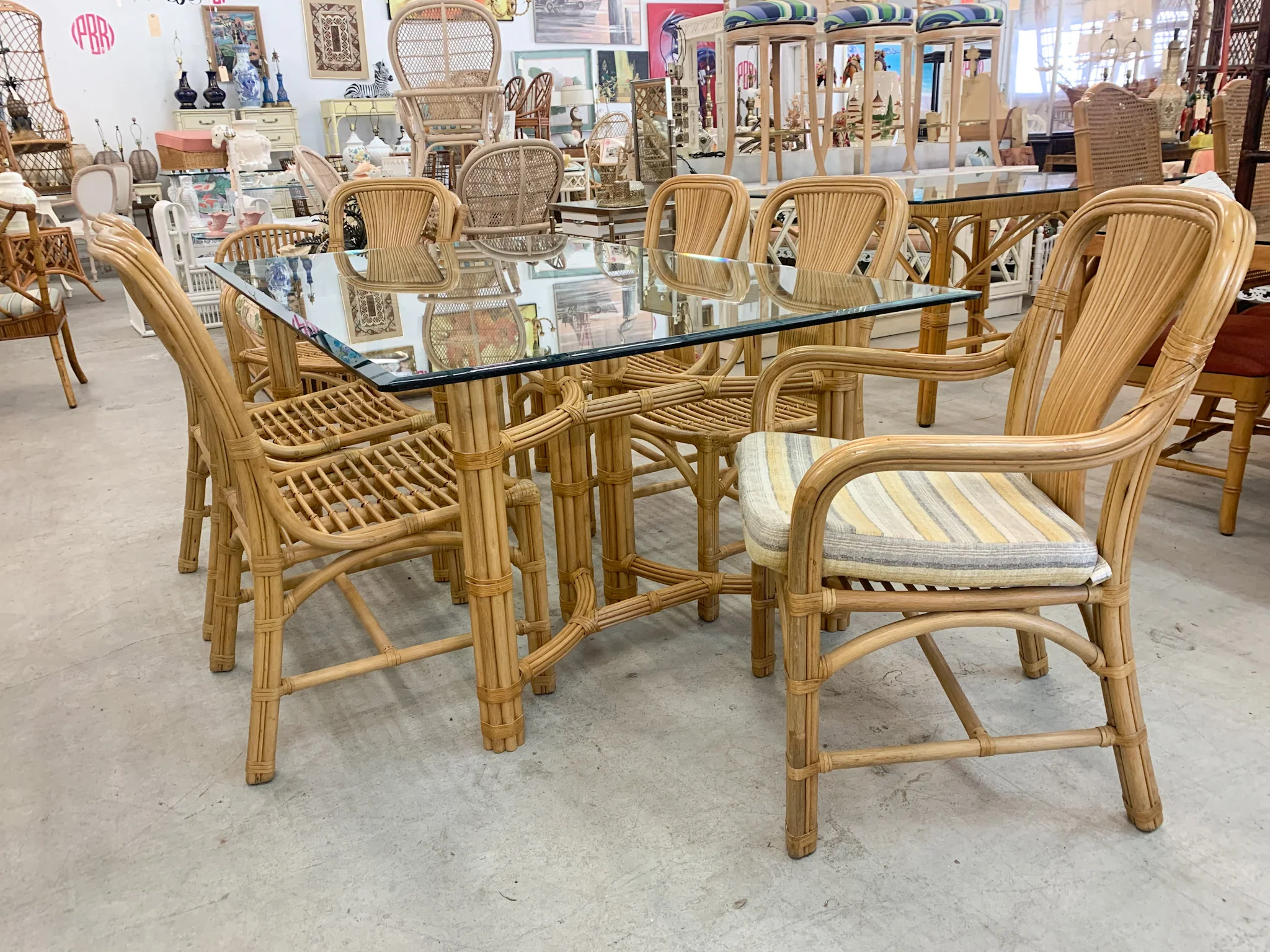 McGuire Style Bamboo Table - Image 6