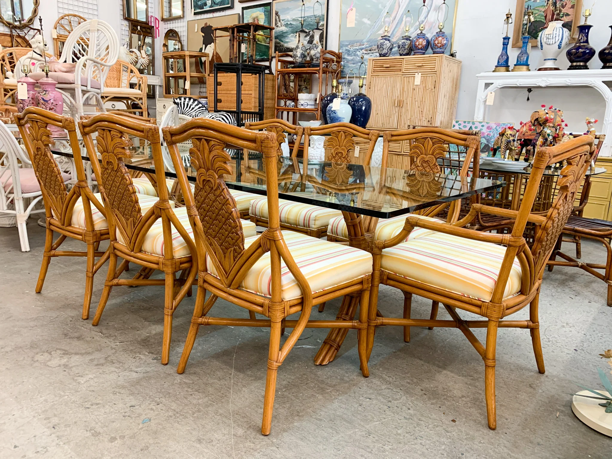Island Chic Rattan Dining Table - Image 5