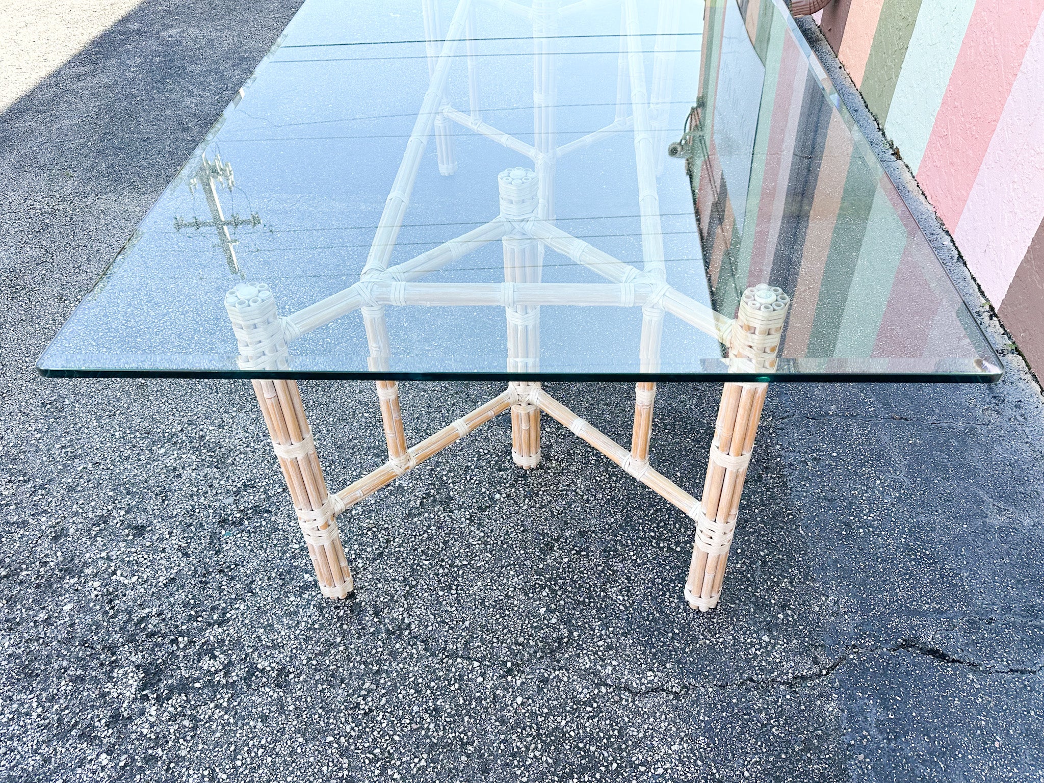 McGuire Rattan Dining Table - Image 6