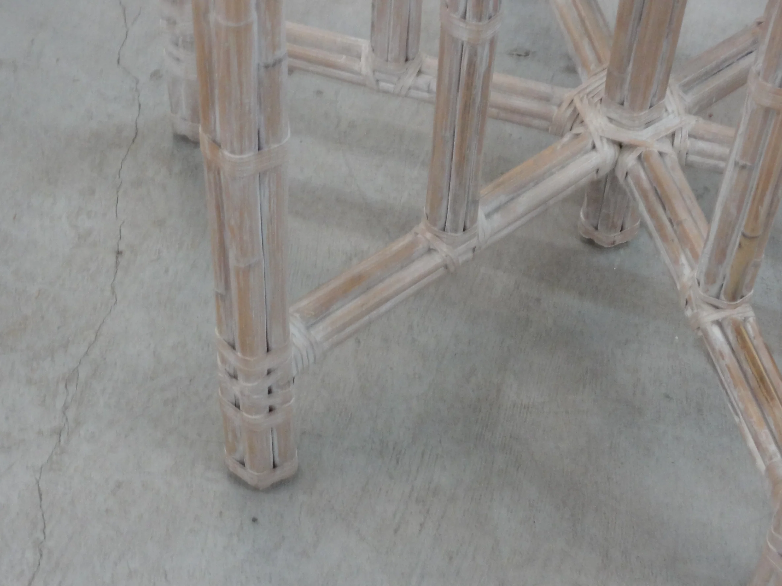 McGuire Style Rattan Glass Top Table - Image 4
