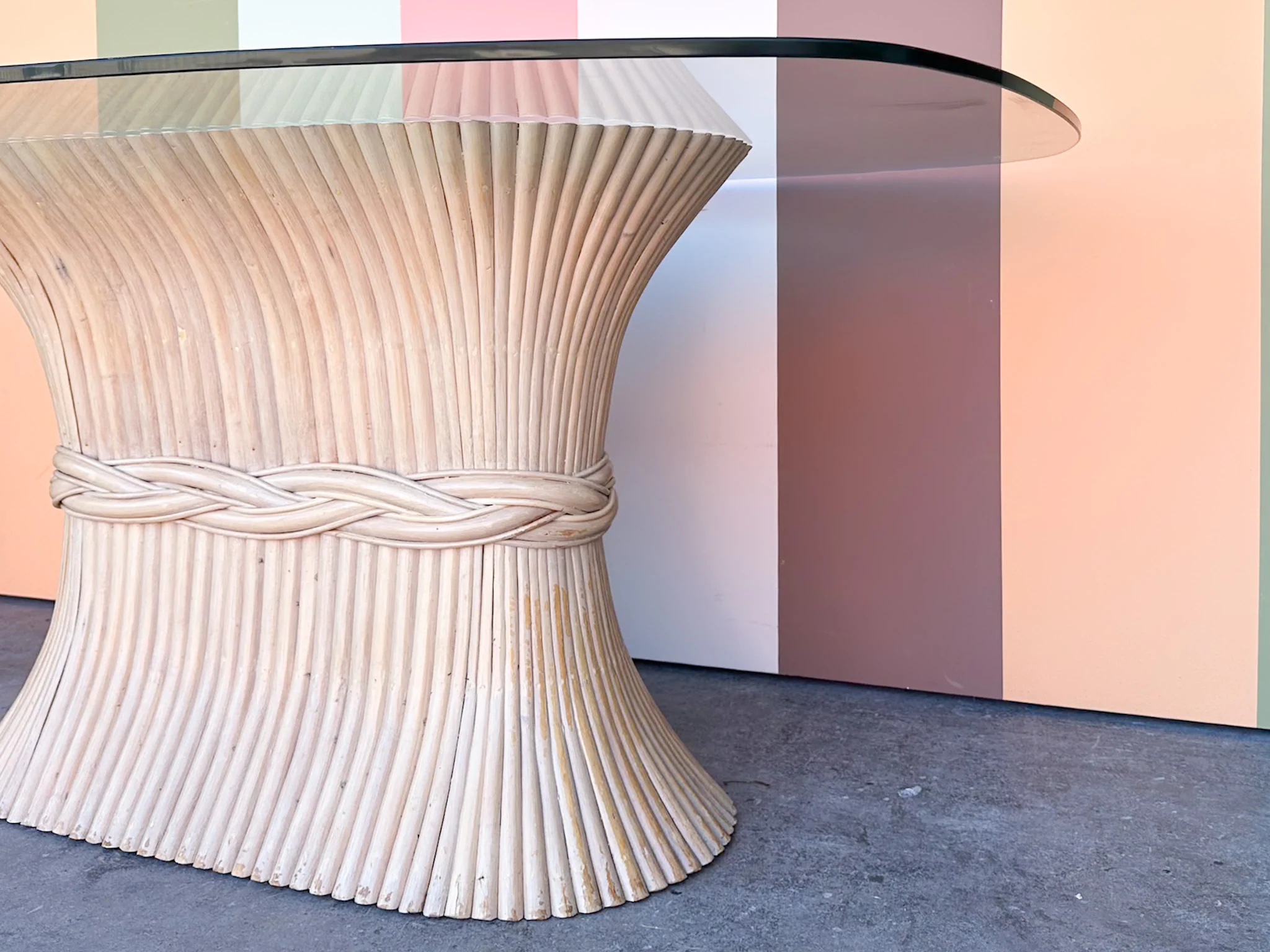 McGuire Style Sheaf of Wheat Dining Table - Image 3