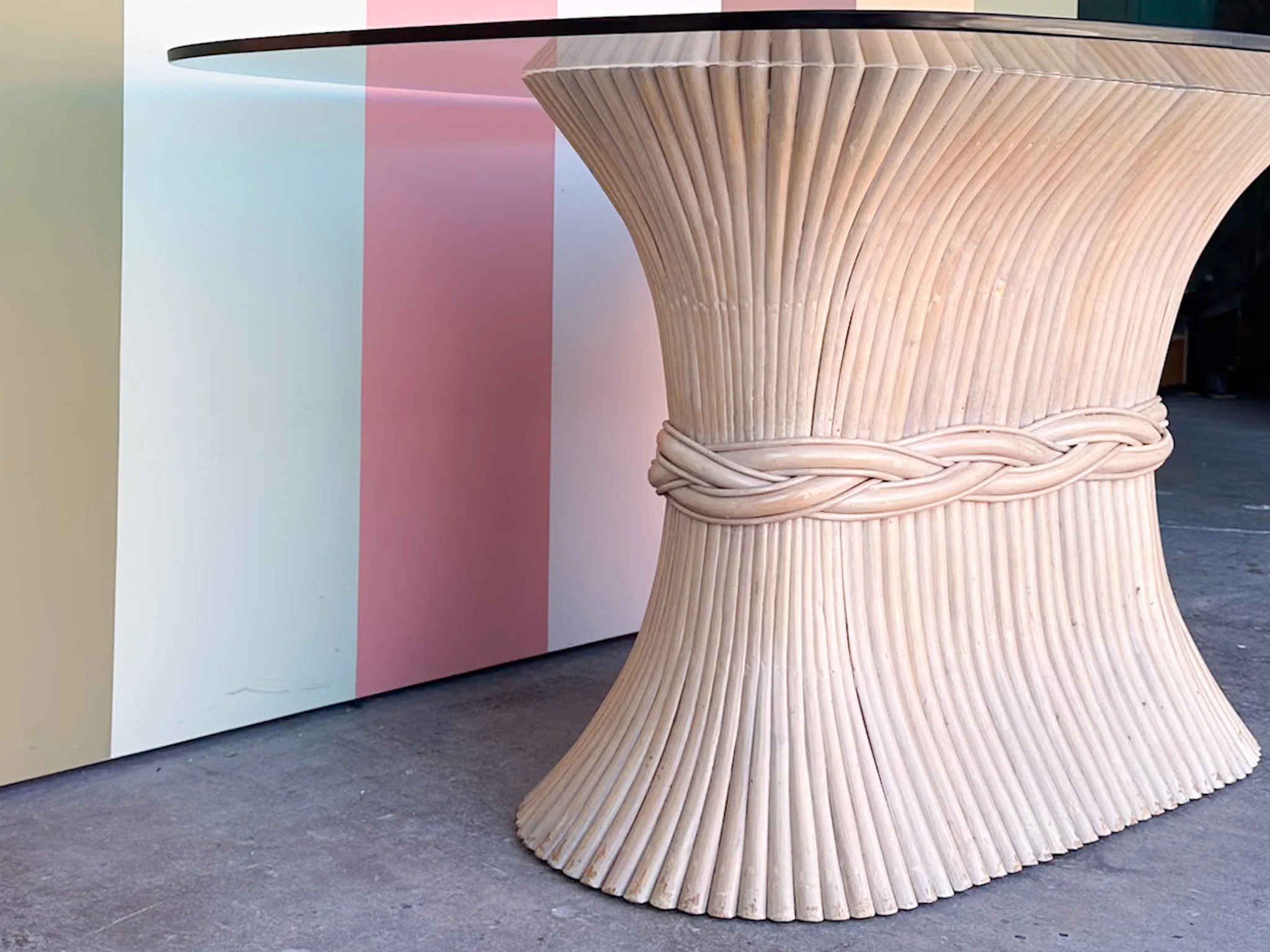 McGuire Style Sheaf of Wheat Dining Table - Image 4