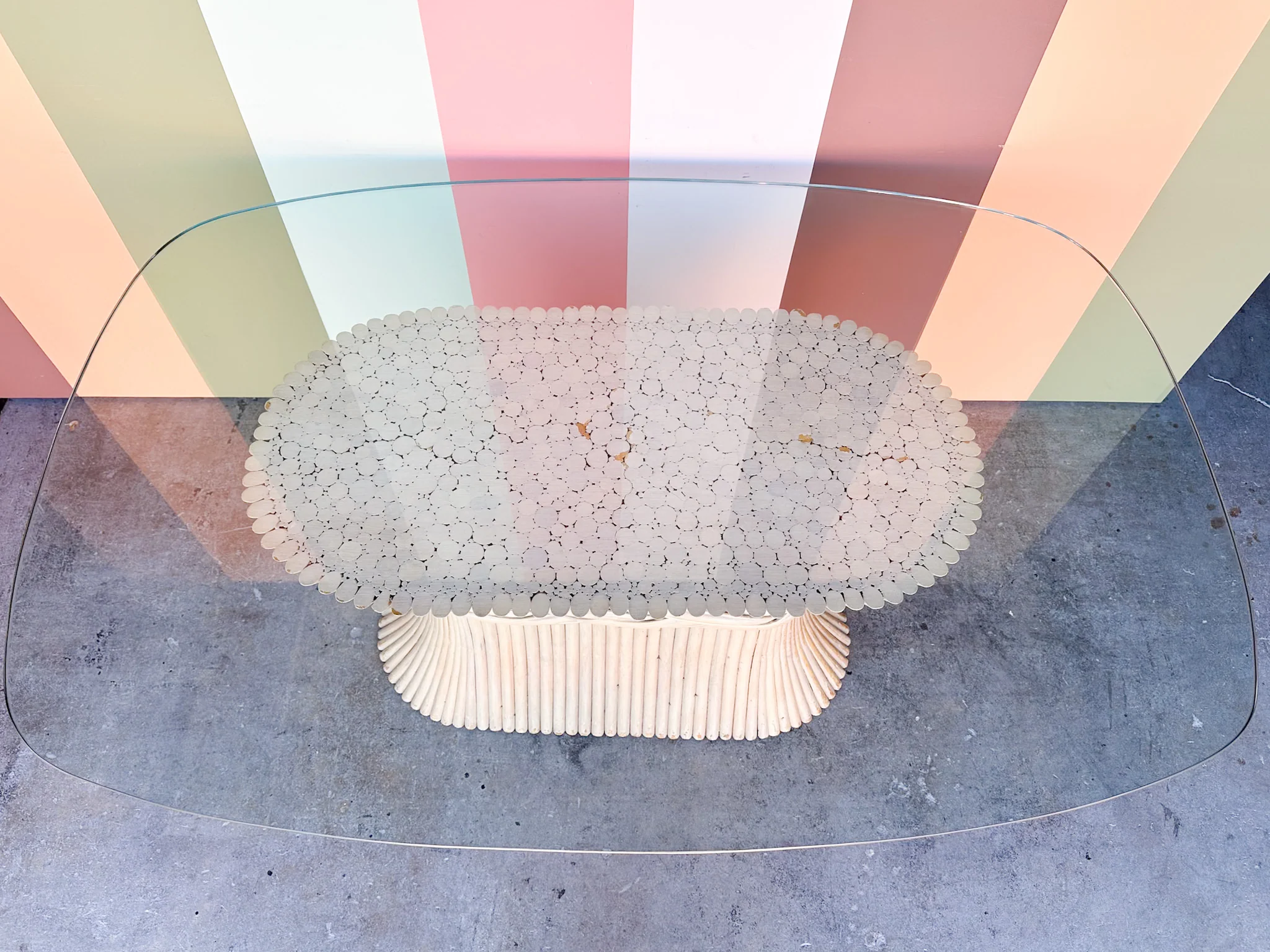 McGuire Style Sheaf of Wheat Dining Table - Image 6