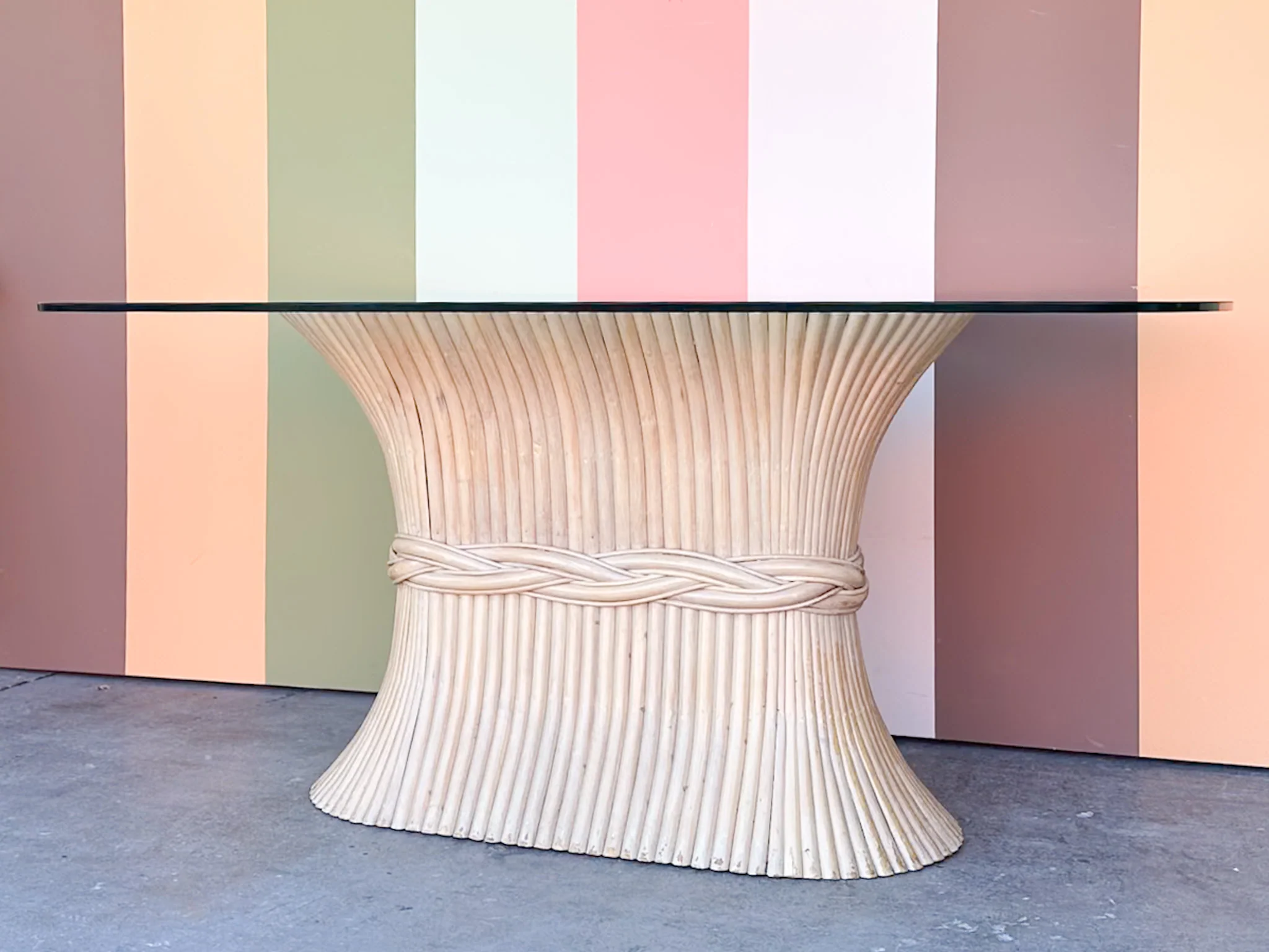 McGuire Style Sheaf of Wheat Dining Table - Image 9