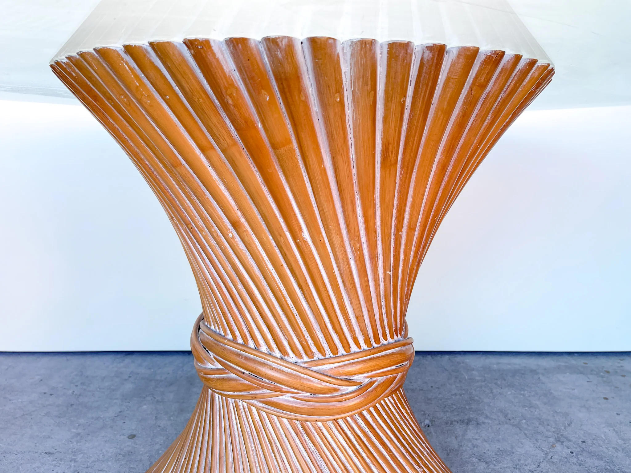 McGuire Style Sheaf of Wheat Dining Table - Image 5