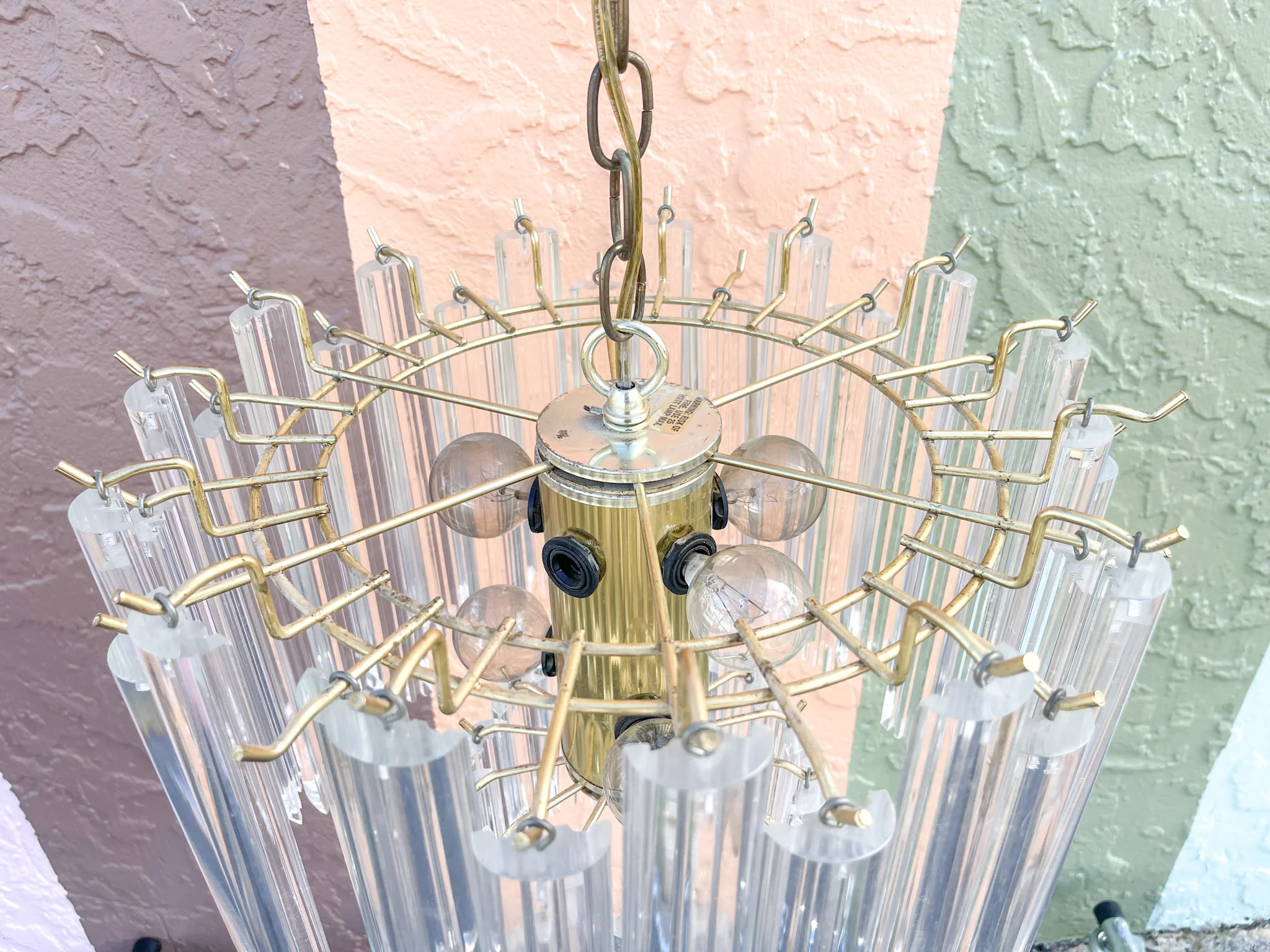 MCM Two Tier Lucite Chandelier - Image 2