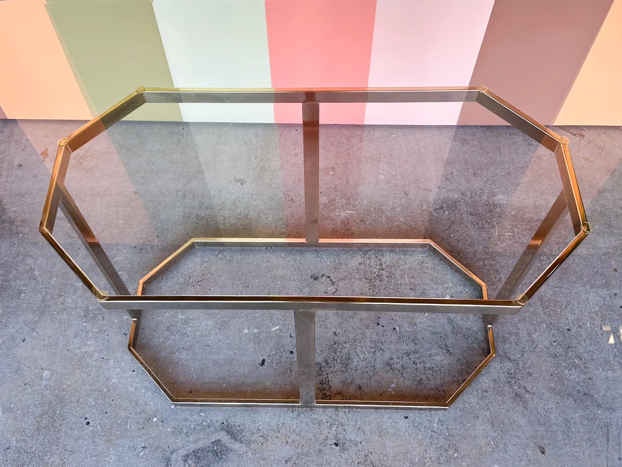 MCM Brass Octagon Dining Table - Image 5