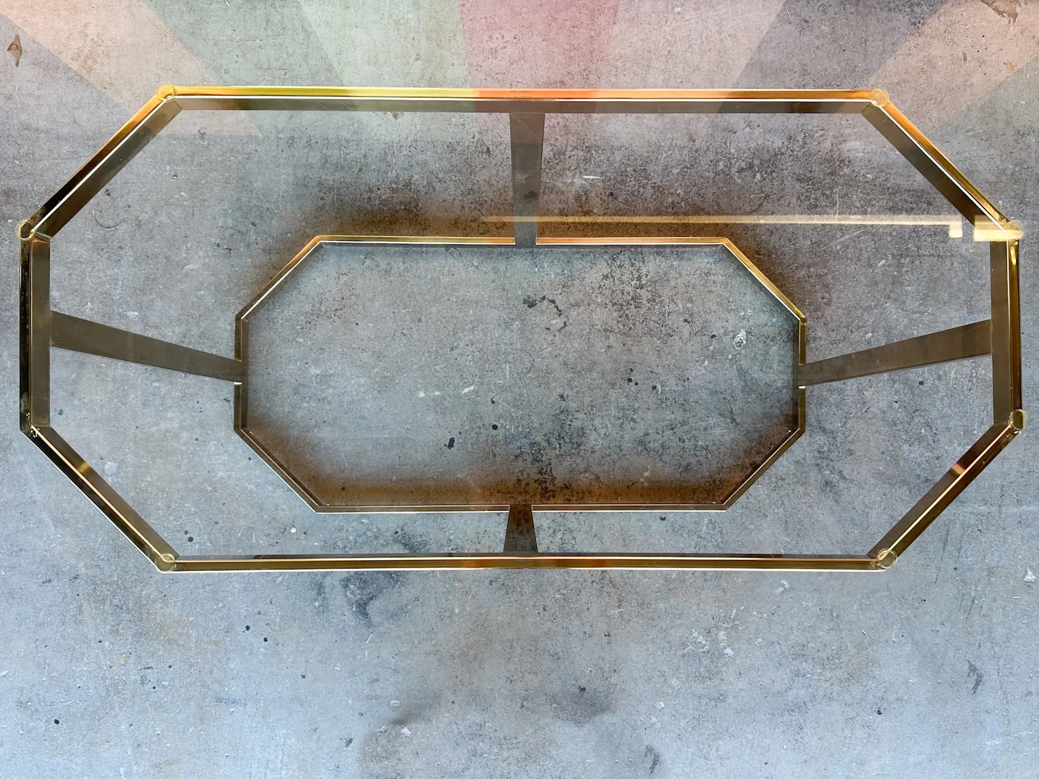 MCM Brass Octagon Dining Table - Image 6