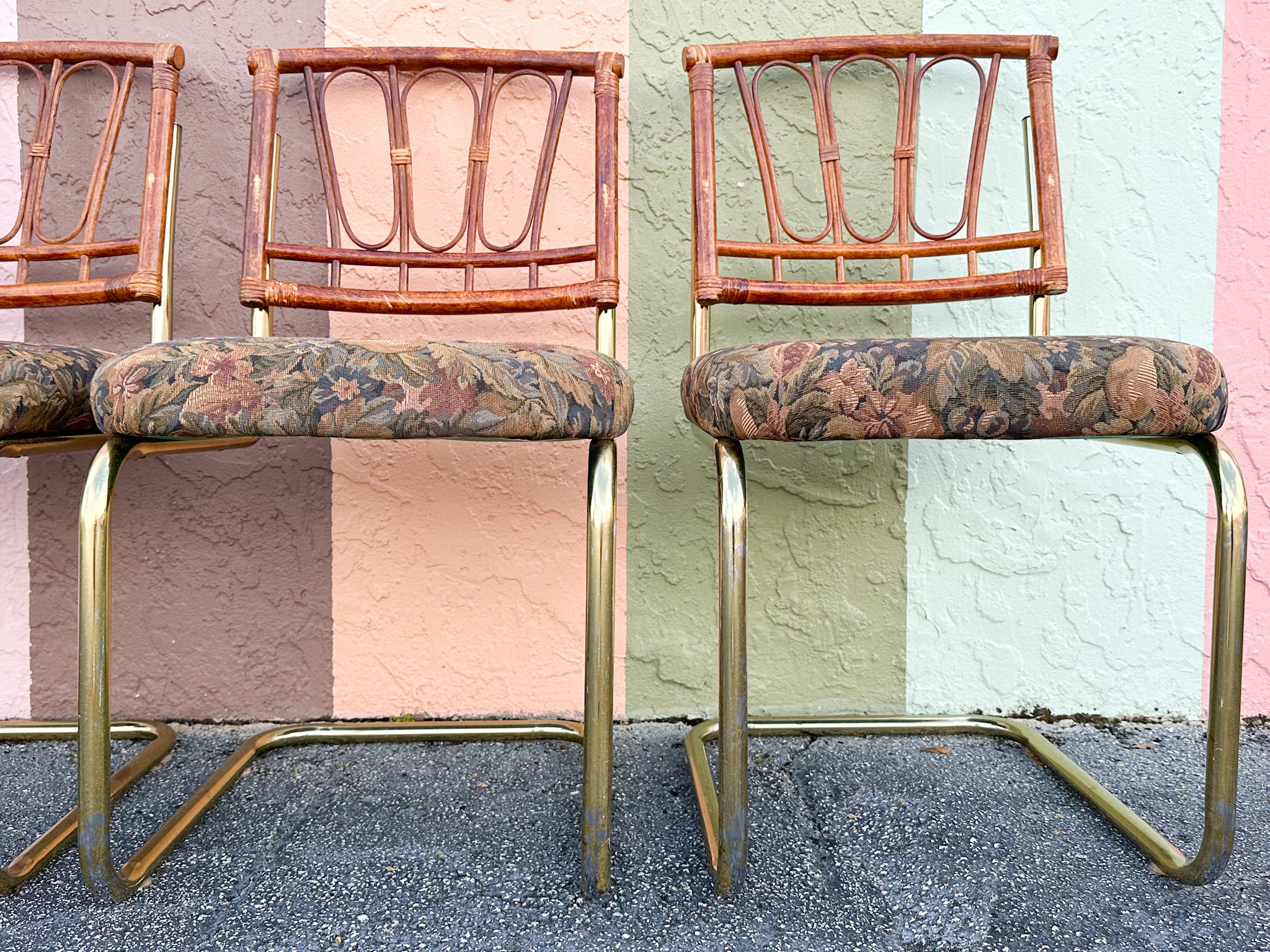 MCM Cantilever Rattan Dining Set - Image 10