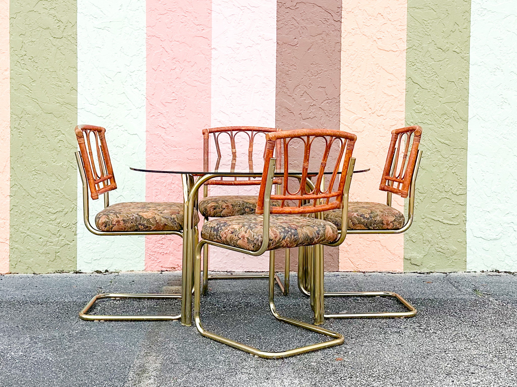 MCM Cantilever Rattan Dining Set - Image 16