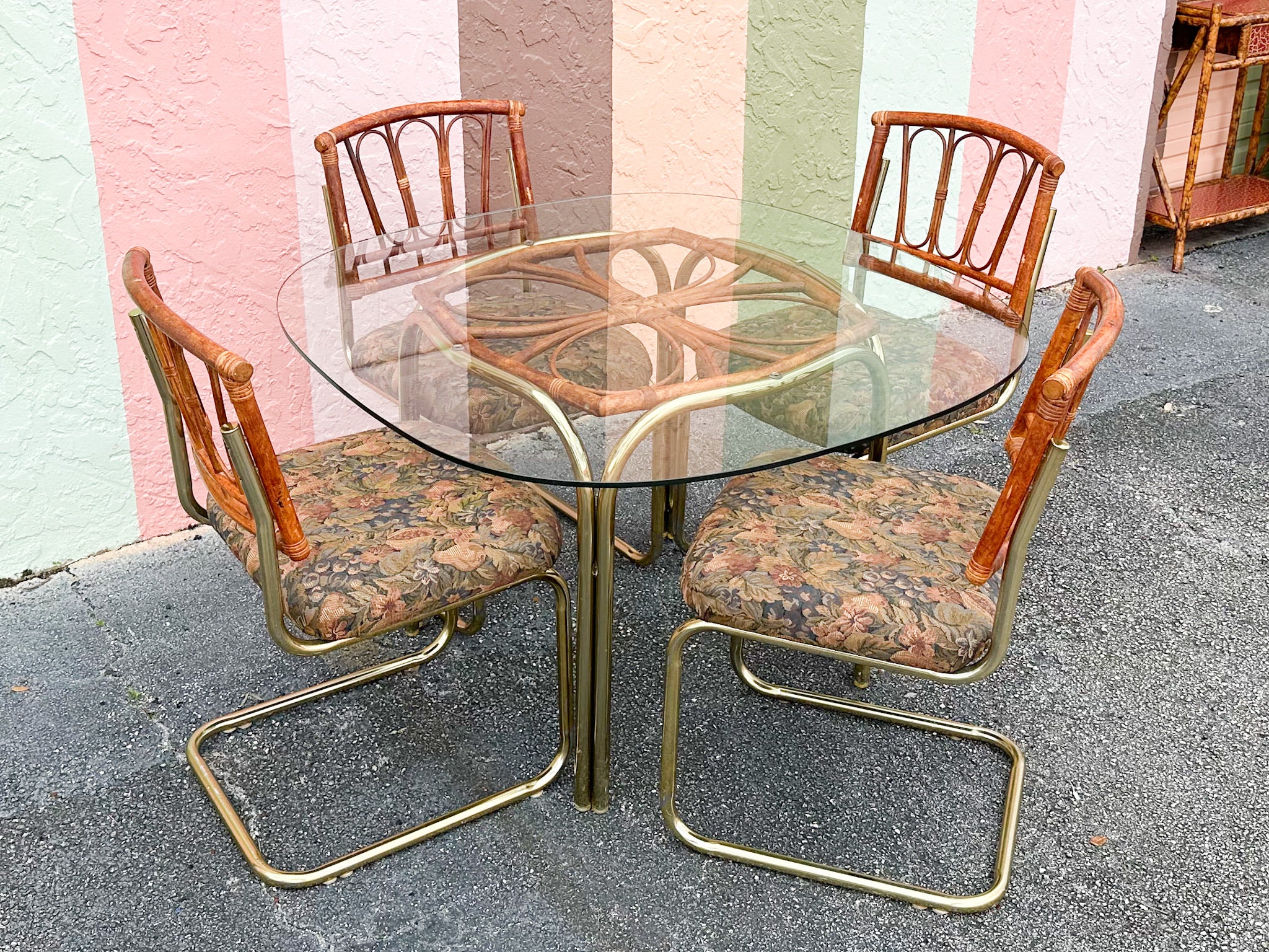 MCM Cantilever Rattan Dining Set - Image 18