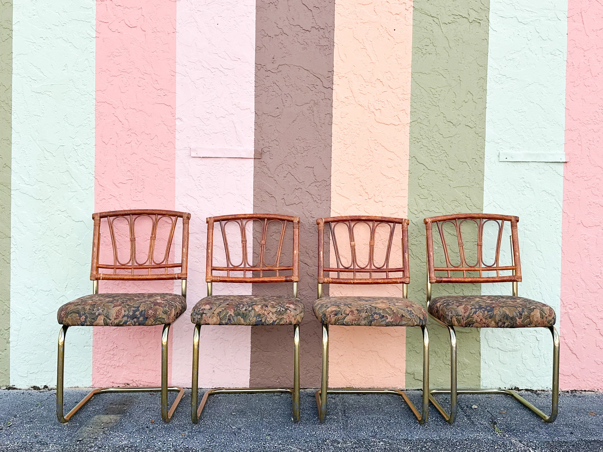 MCM Cantilever Rattan Dining Set - Image 2