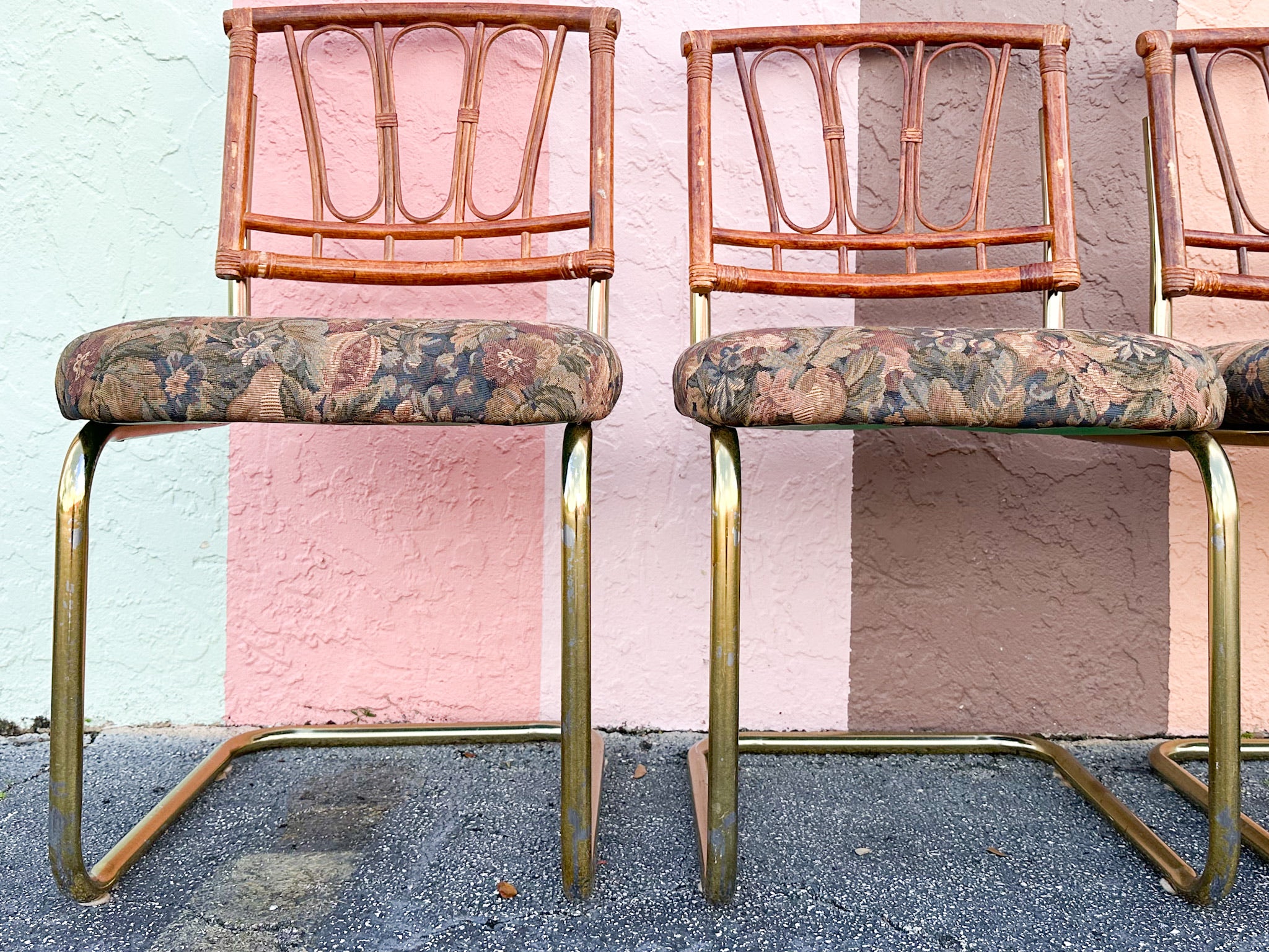 MCM Cantilever Rattan Dining Set - Image 5