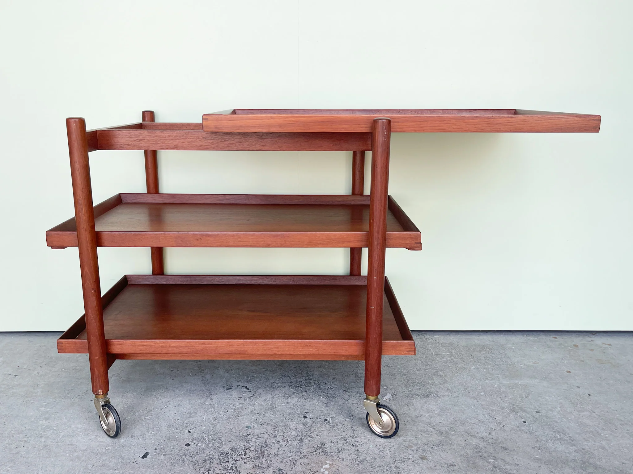 MCM Danish Three Tier Bar Cart with Removable Trays - Image 4