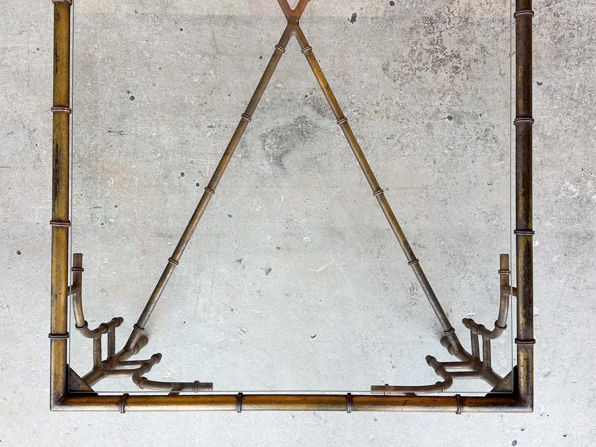 Metal Italian Faux Bamboo Coffee Table - Image 8