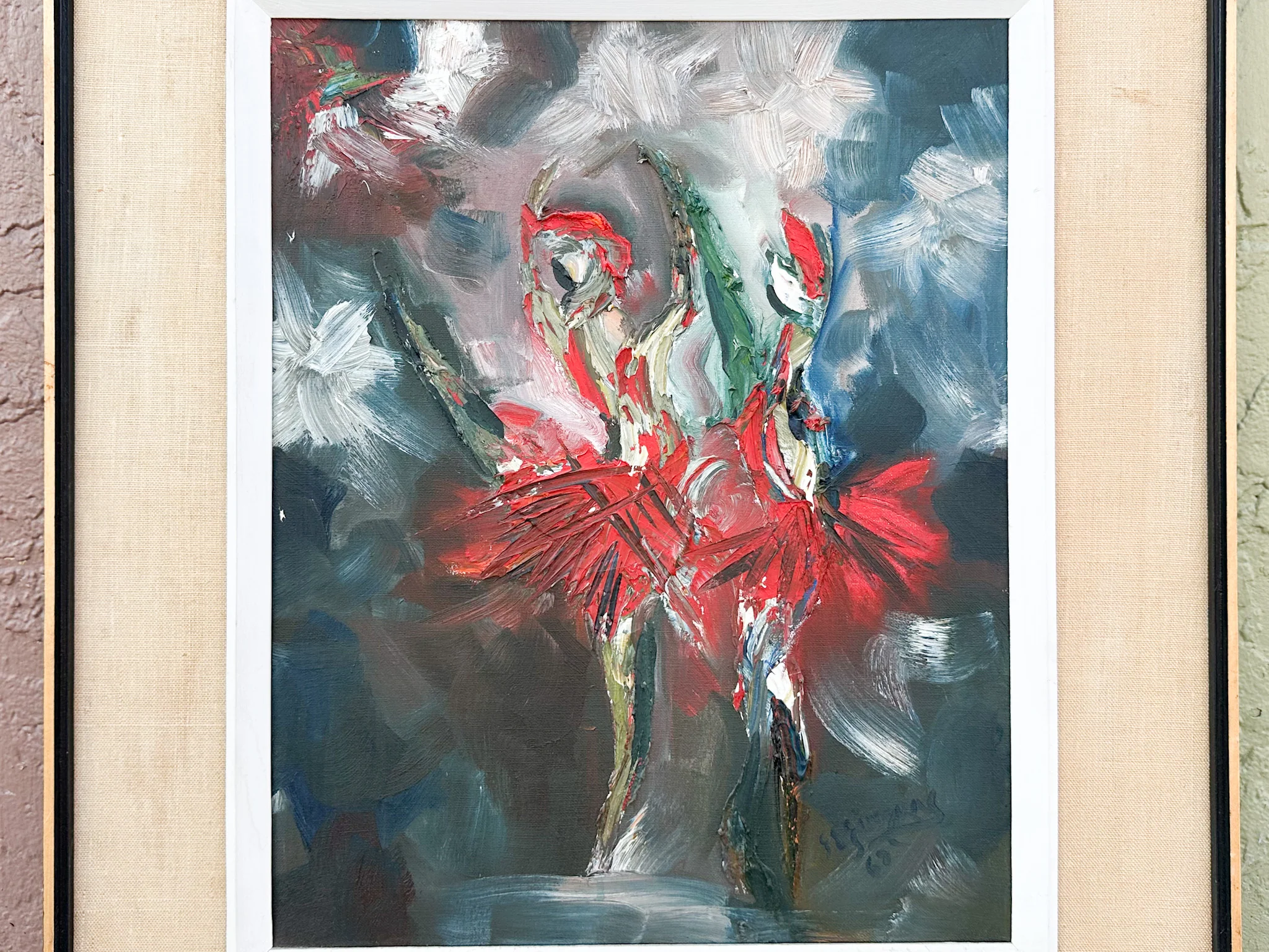Mid Century Ballerina Abstract Painting - Image 4