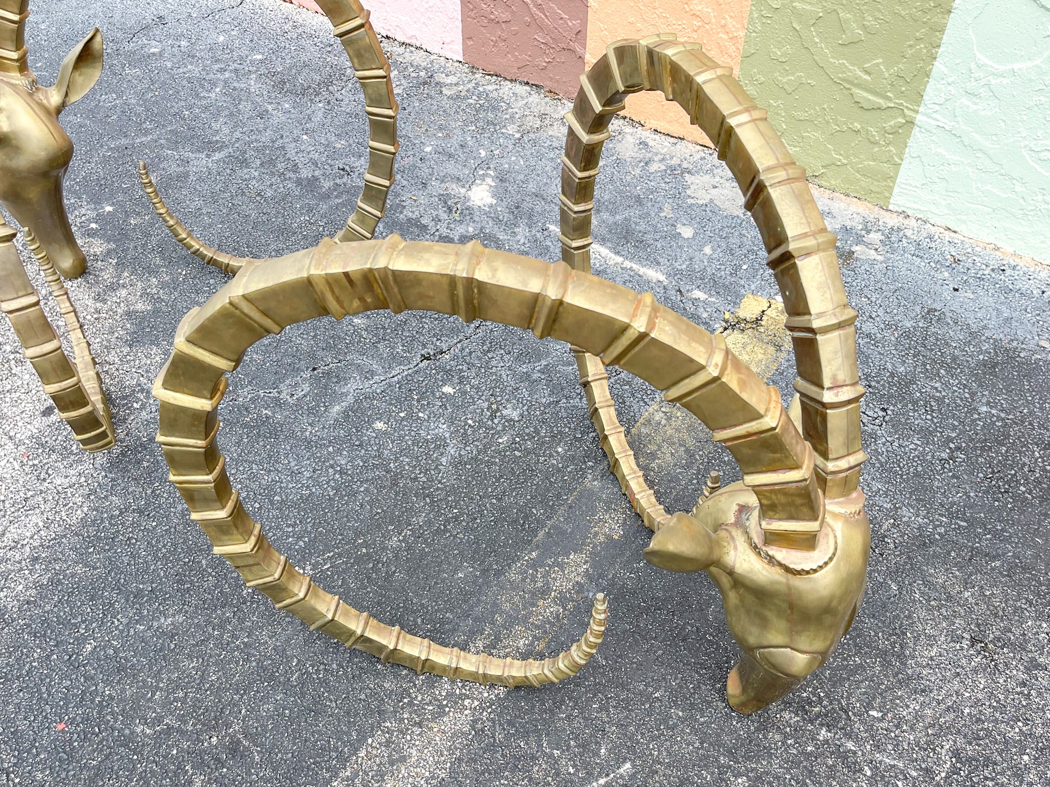 Mid Century Brass Ram Head Dining Table - Image 6