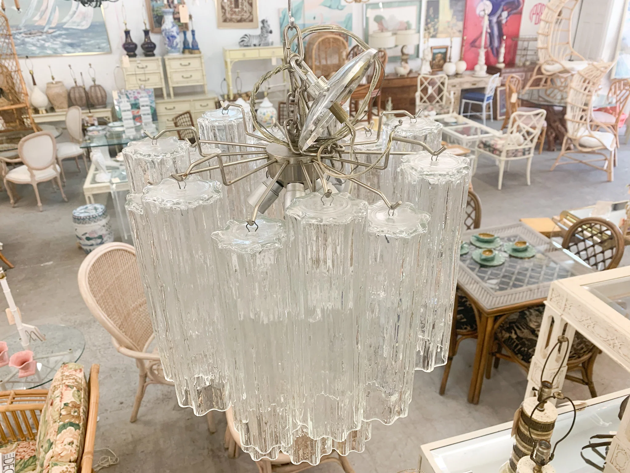 Mid Century Modern Tronchi Murano Chandelier - Image 2