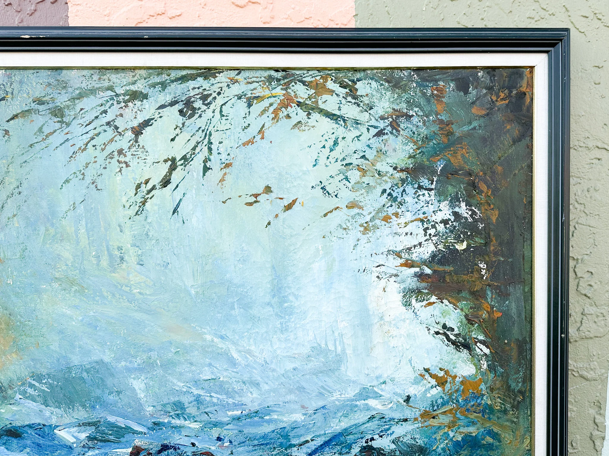 Mid Century Wild River Original Painting - Image 3