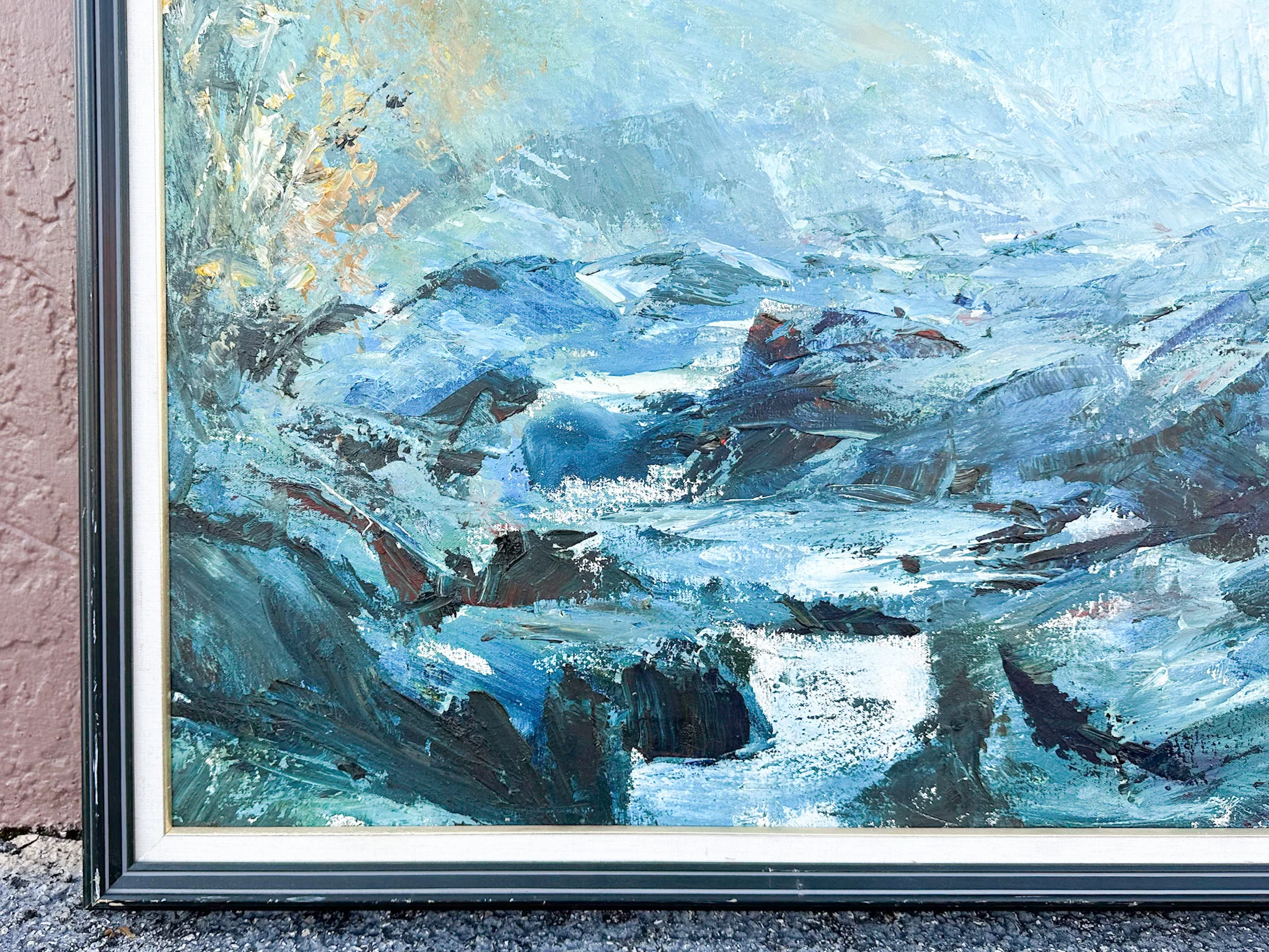 Mid Century Wild River Original Painting - Image 4