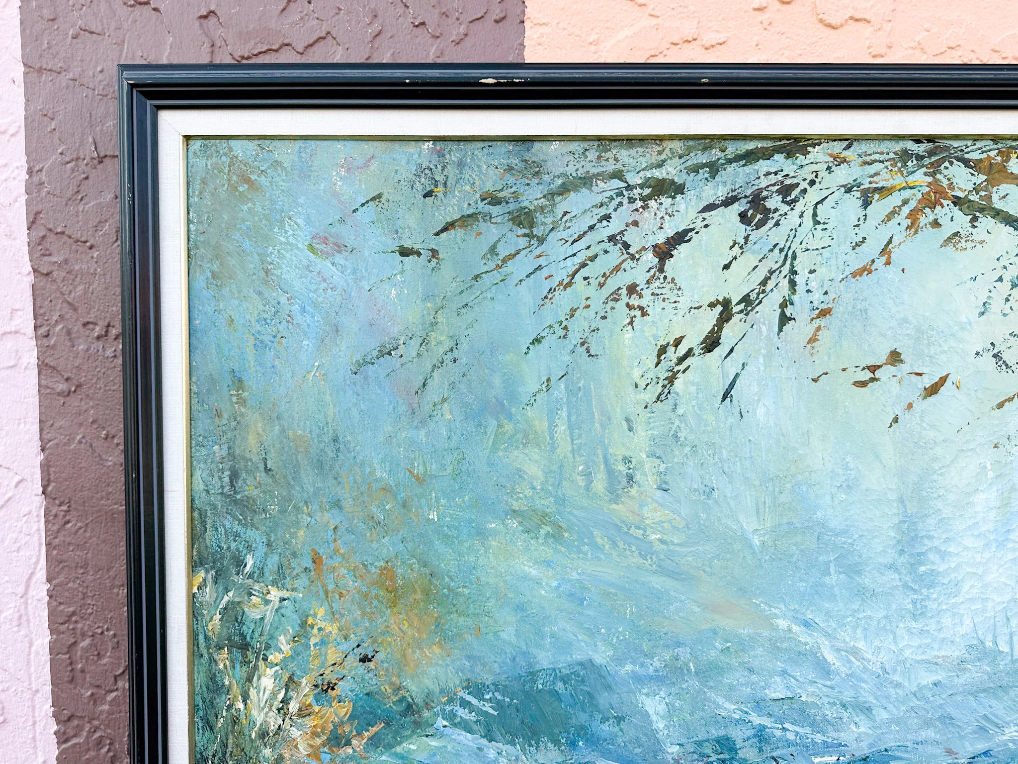Mid Century Wild River Original Painting - Image 5