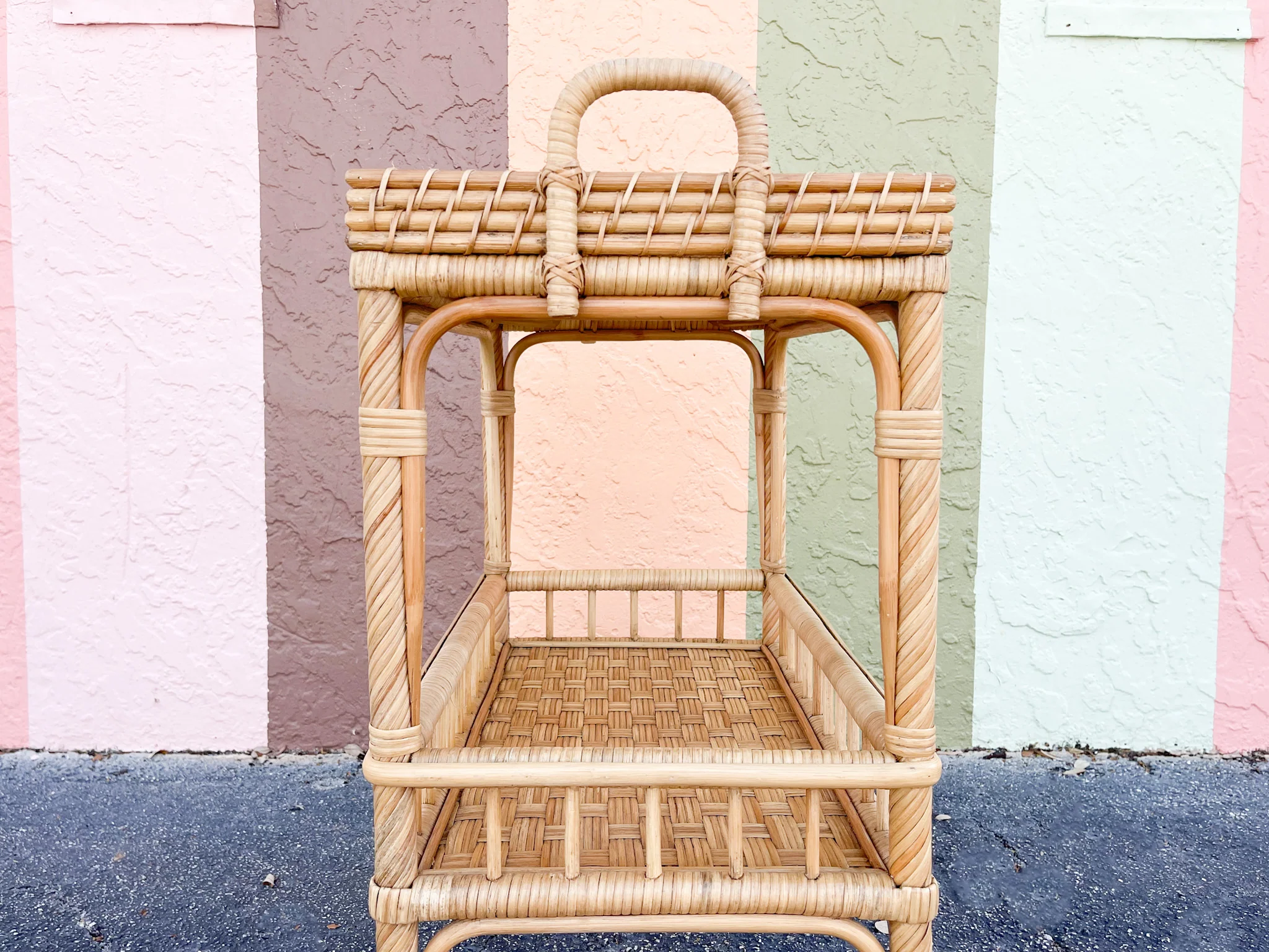 Modern Rattan Bar Cart - Image 8