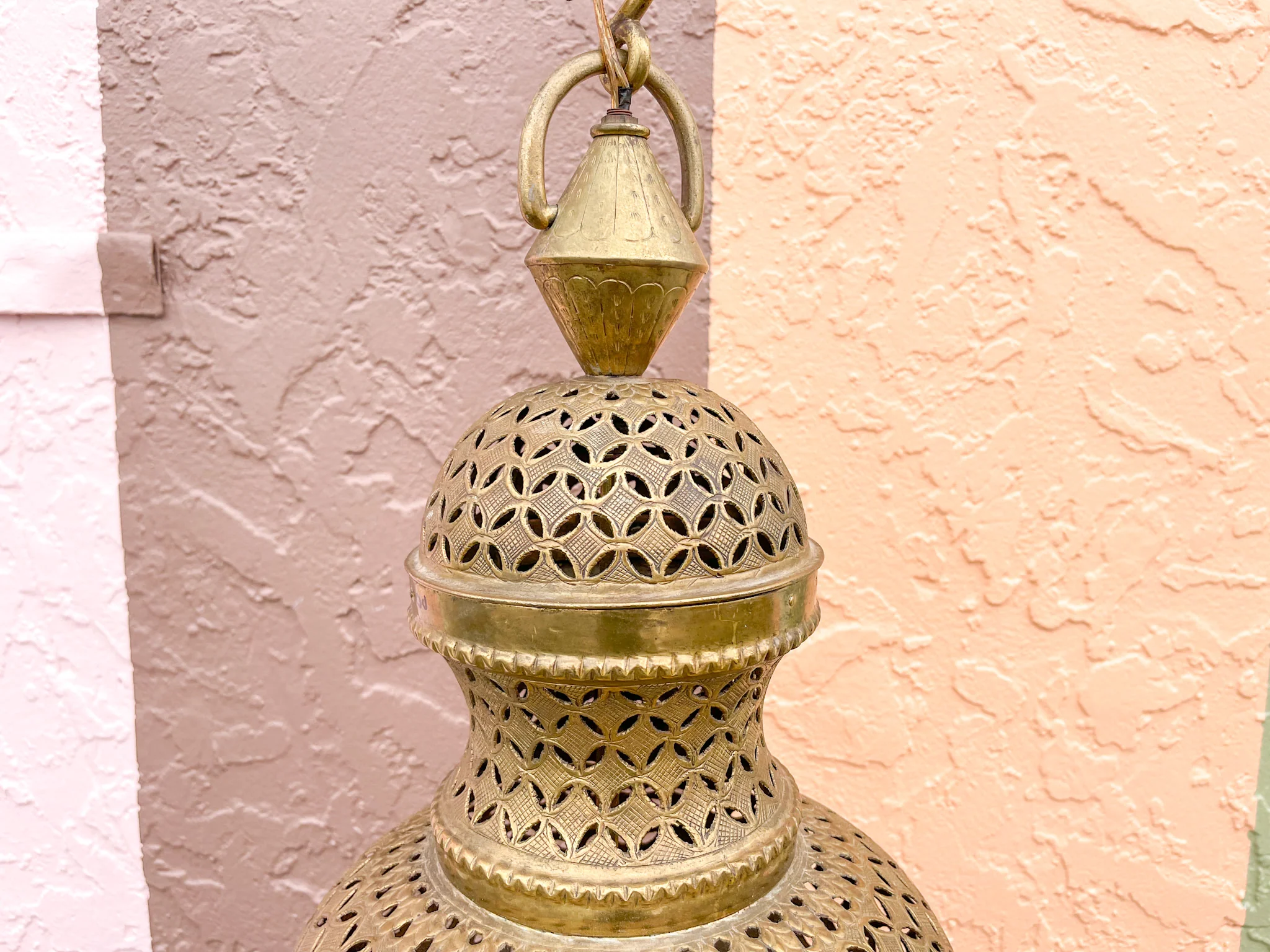 Moroccan Chic Brass Pendant - Image 2