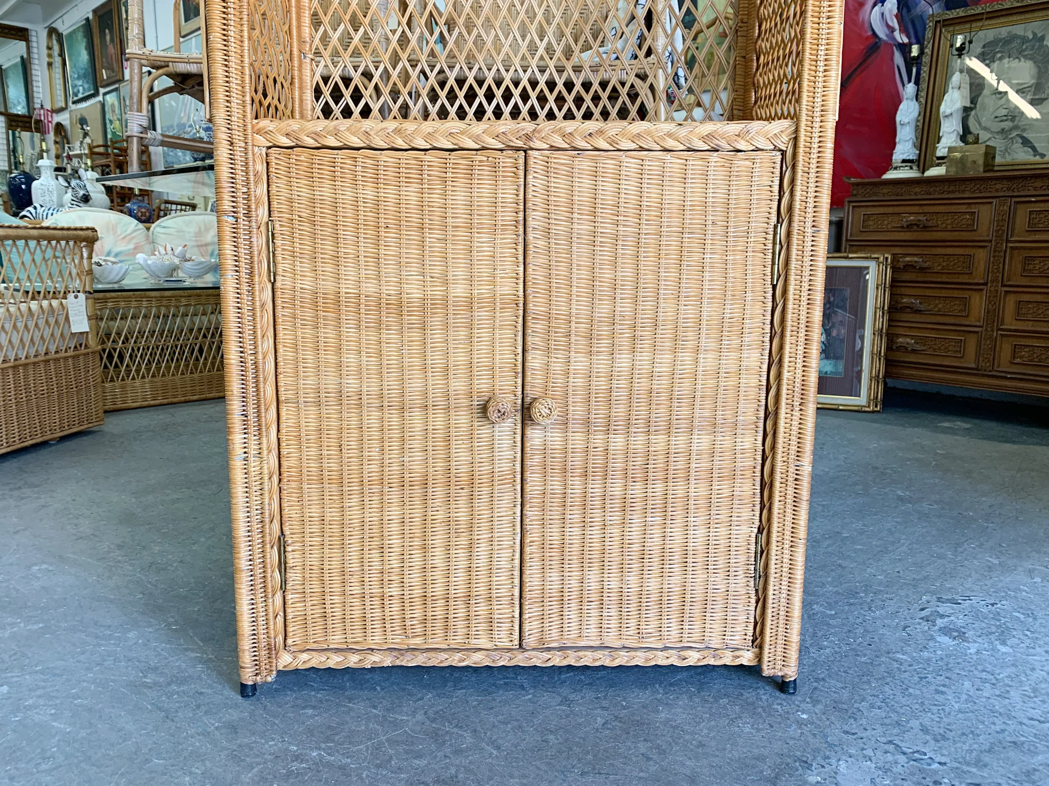 Moroccan Chic Rattan Etagere - Image 2