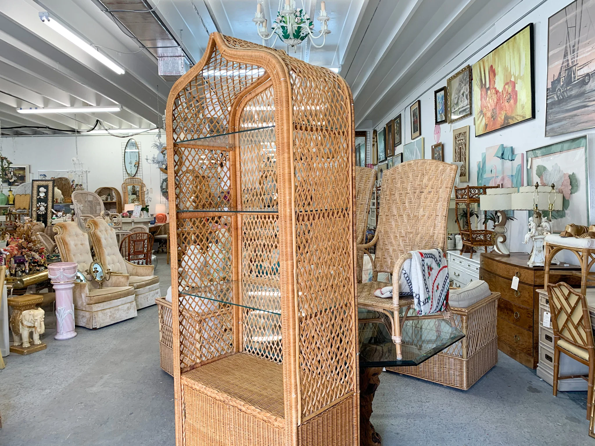 Moroccan Chic Rattan Etagere - Image 6