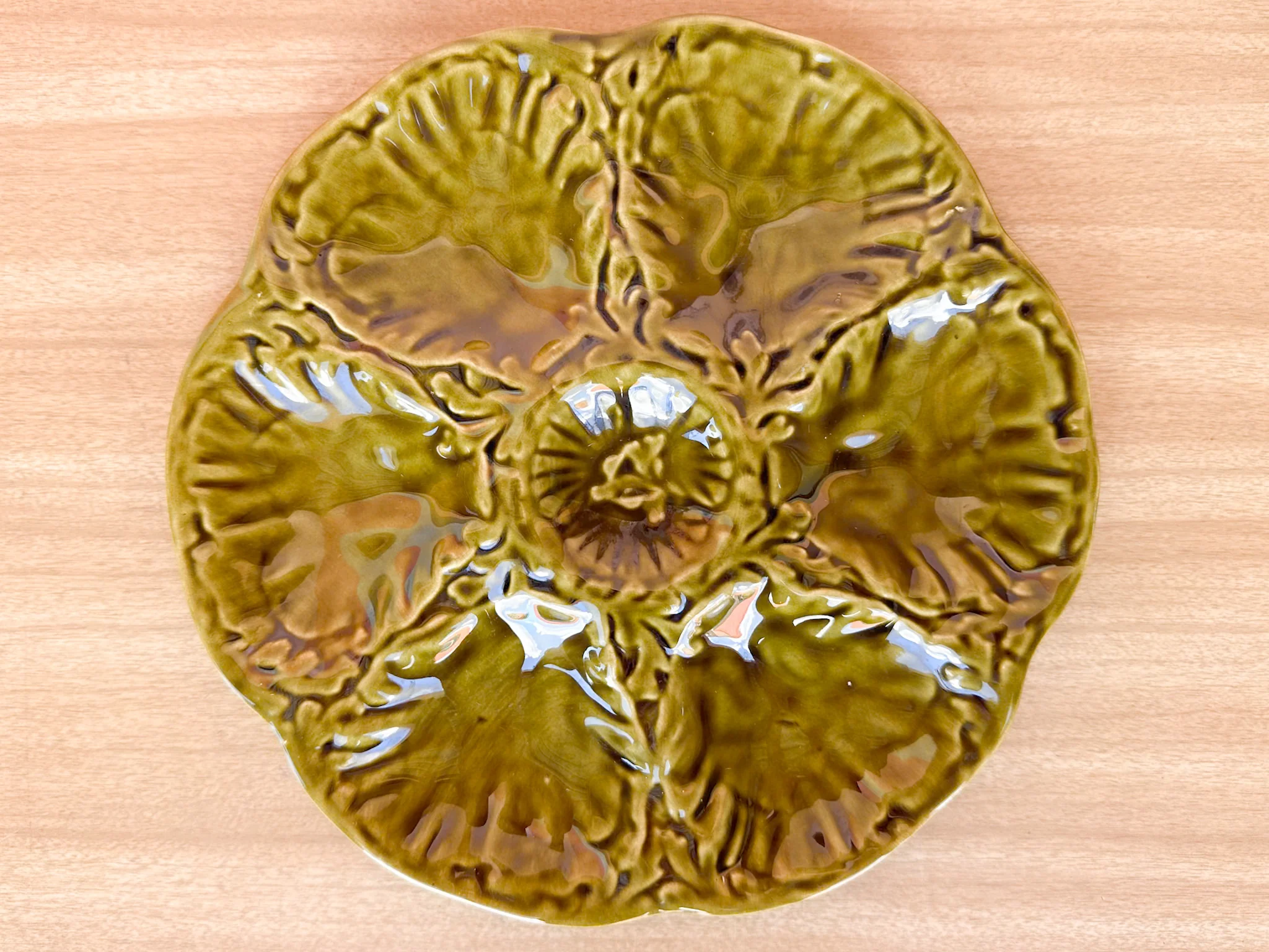 Moss Green French Oyster Plate - Image 4