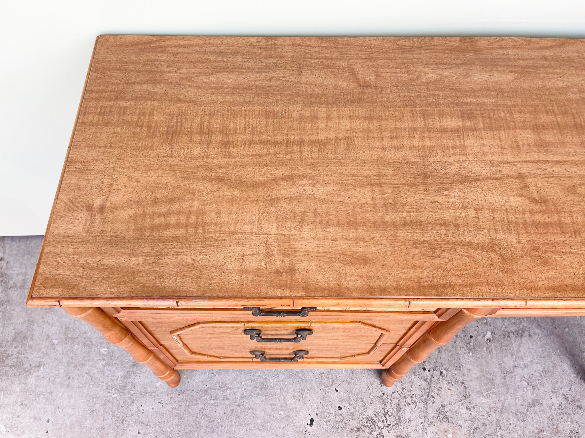 Natural Faux Bamboo Desk - Image 3