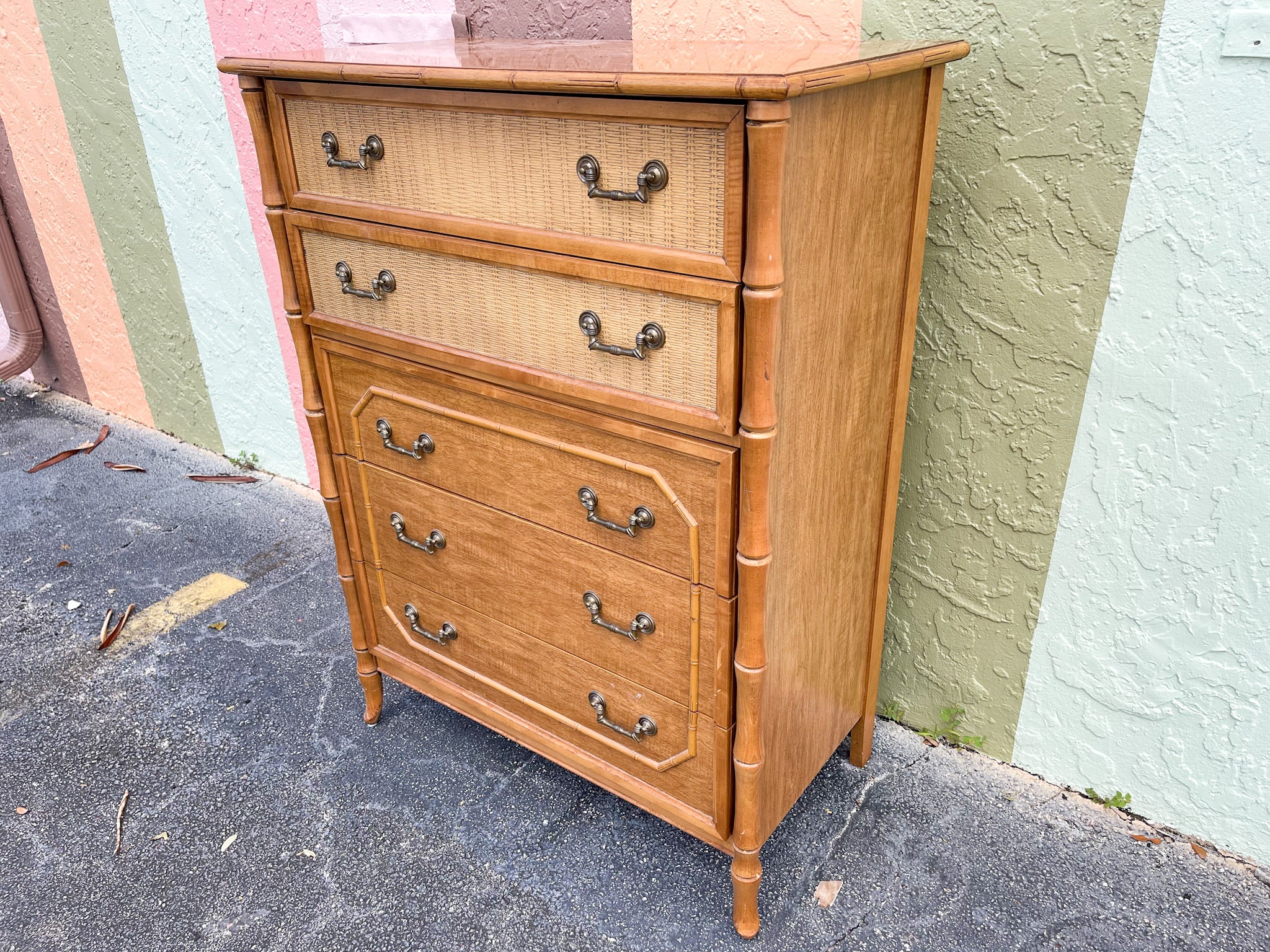 Warehouse Wednesday Sale: Natural Faux Bamboo Tall Chest - Image 2