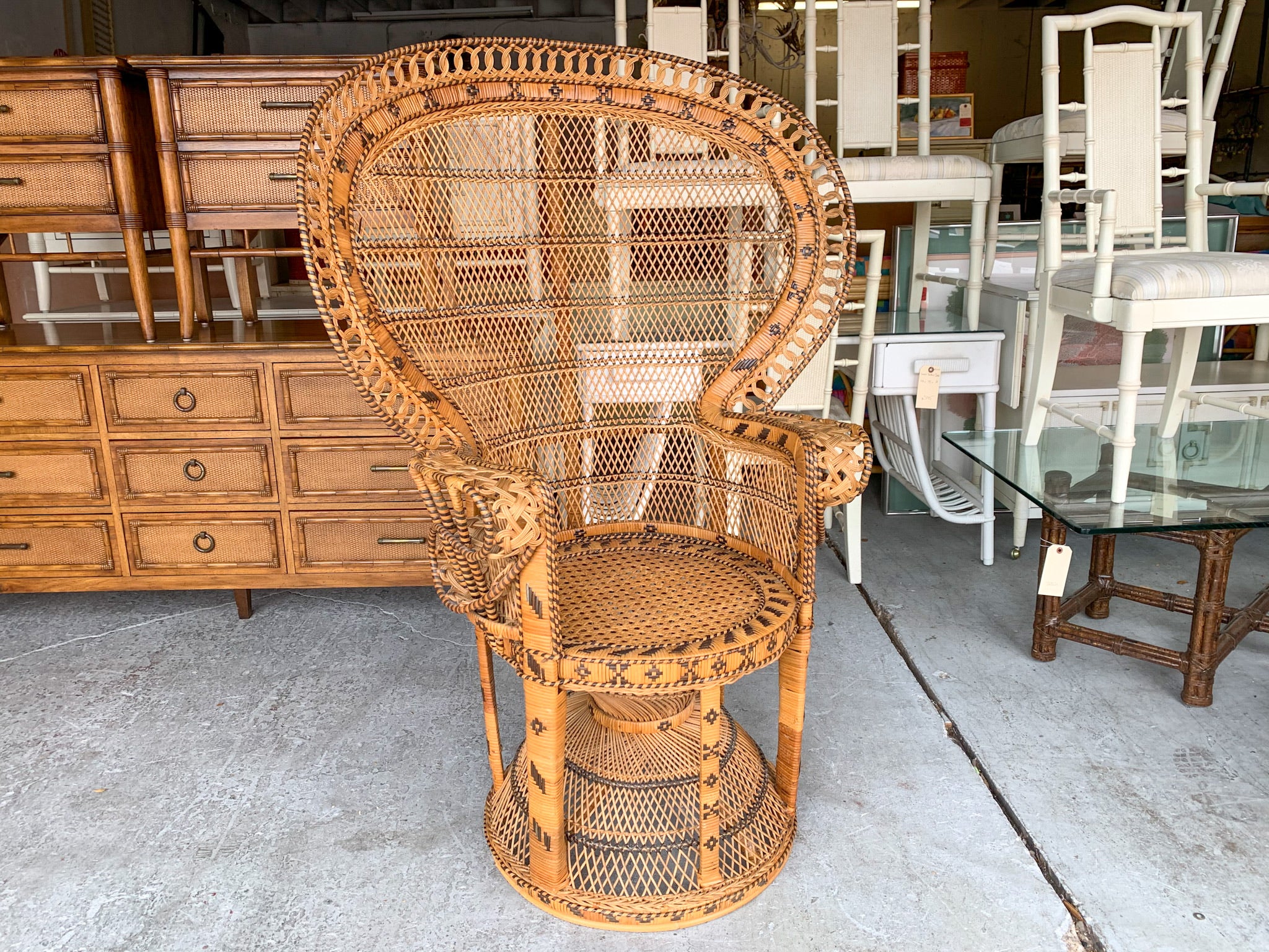 Natural Peacock Fan Chair