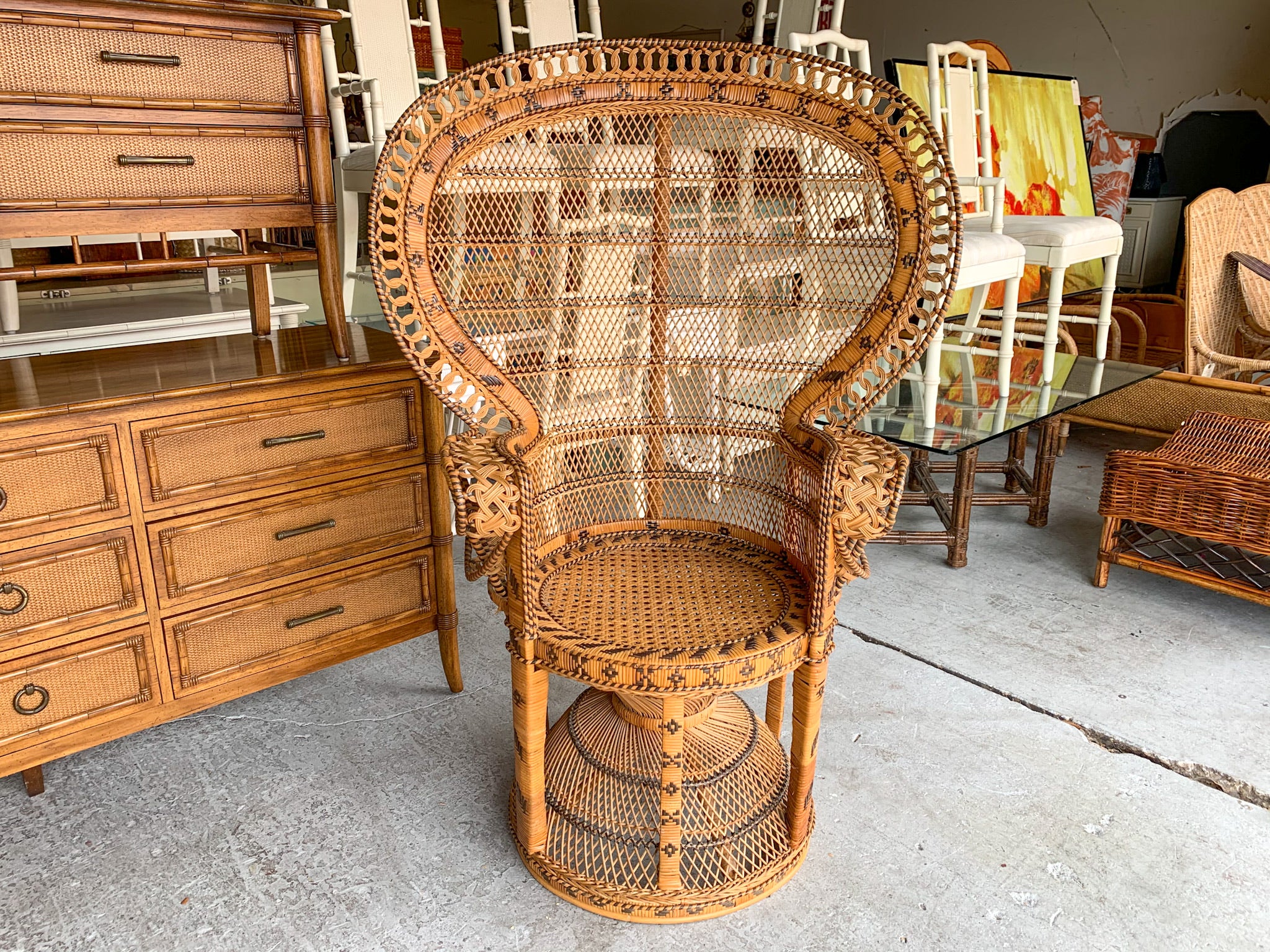 Natural Peacock Fan Chair - Image 4