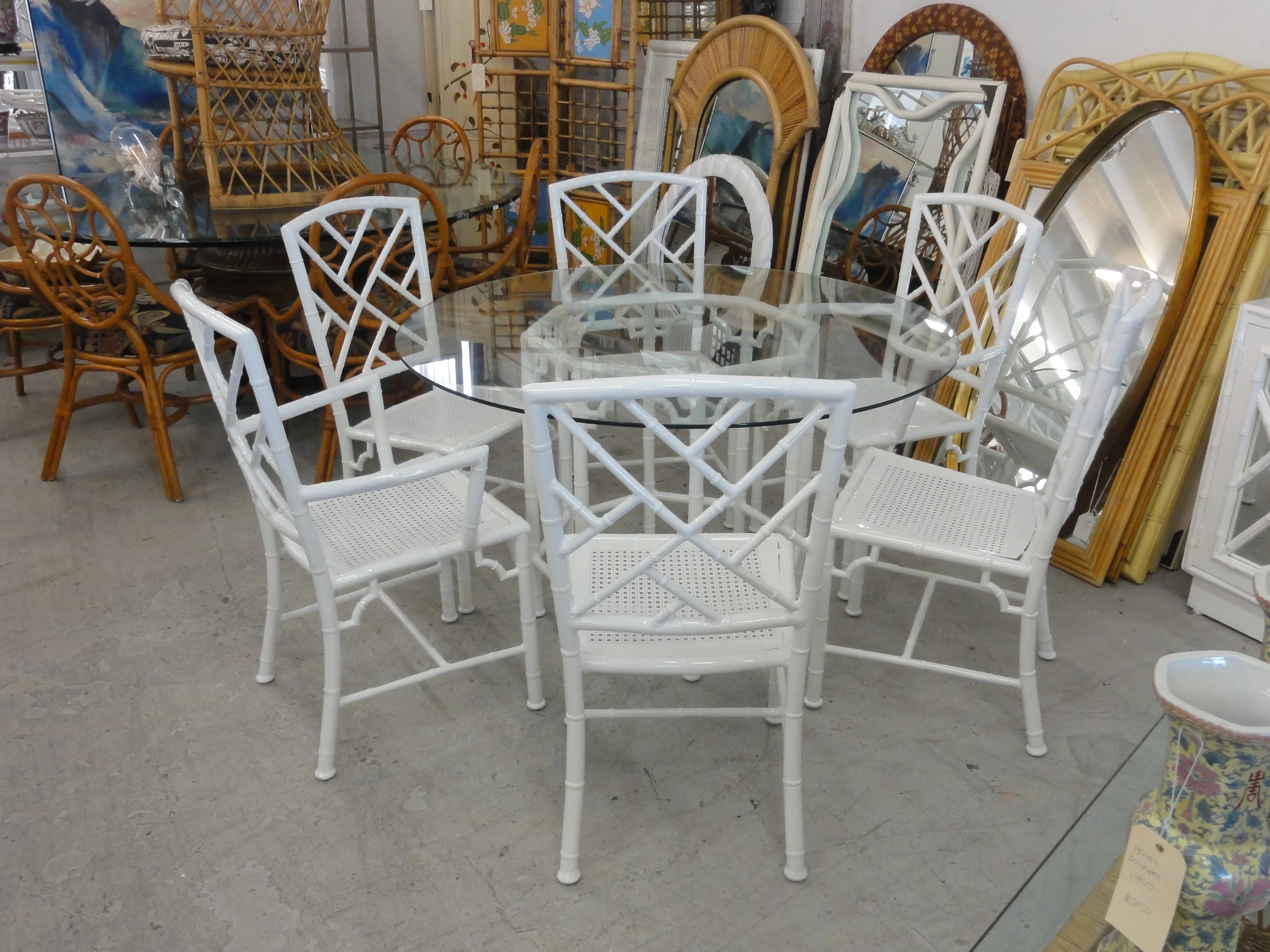 Powdercoated Faux Bamboo Chippendale Set - Image 6