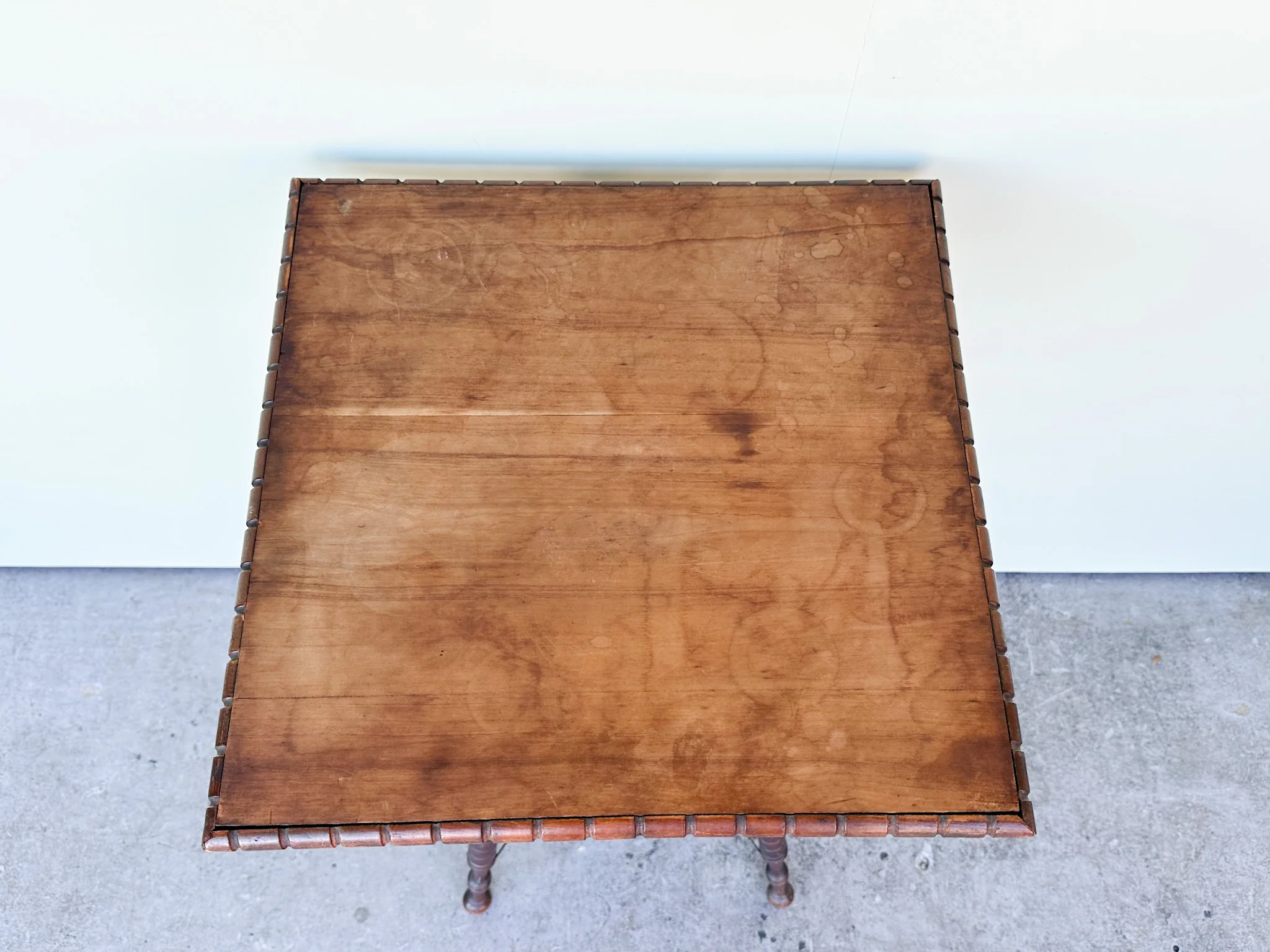 Old Caribbean Style Wooden Spindle Side Table - Image 2